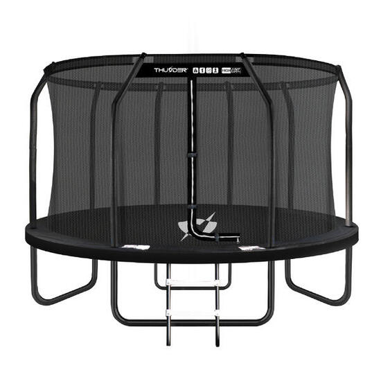 Trampolina ogrodowa dla dzieci z siatką THUNDER INSIDE-ELITE 14FT 427CM BLACK