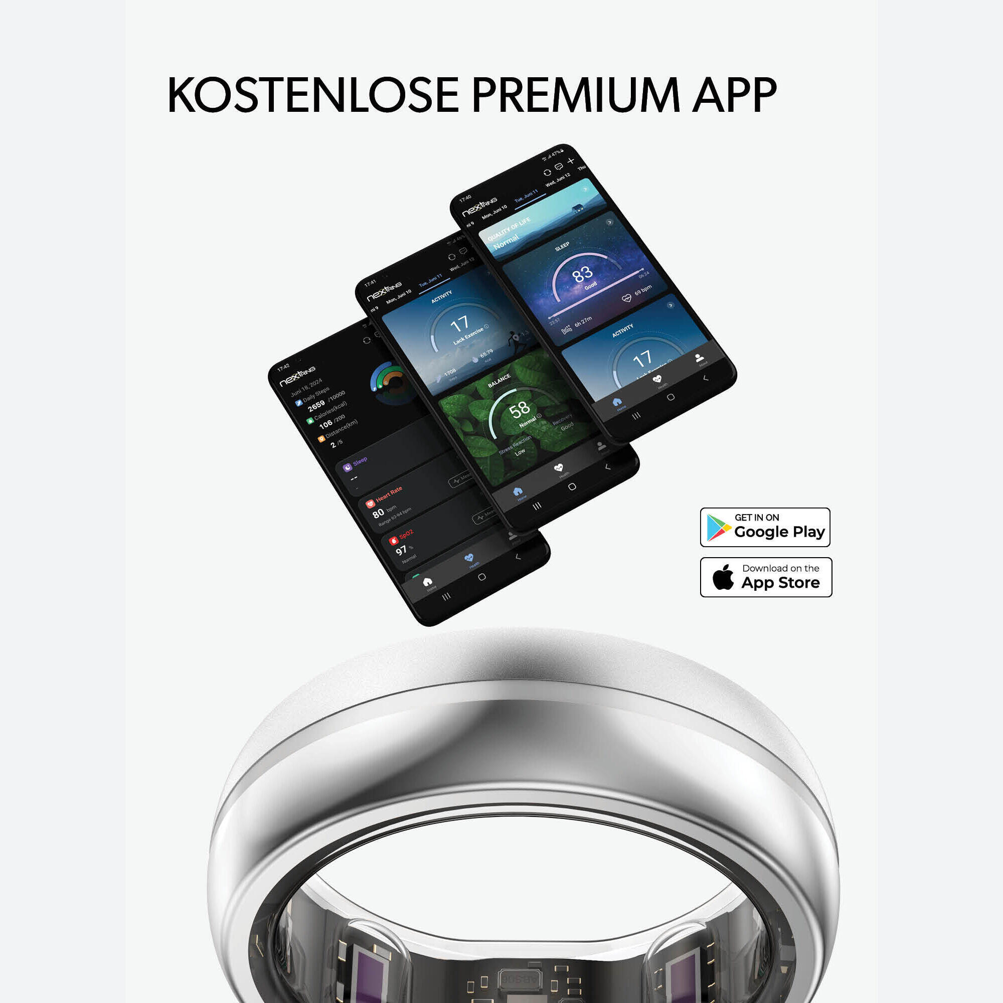 Smartring Gesundheits- & Schlaftracking 4/7
