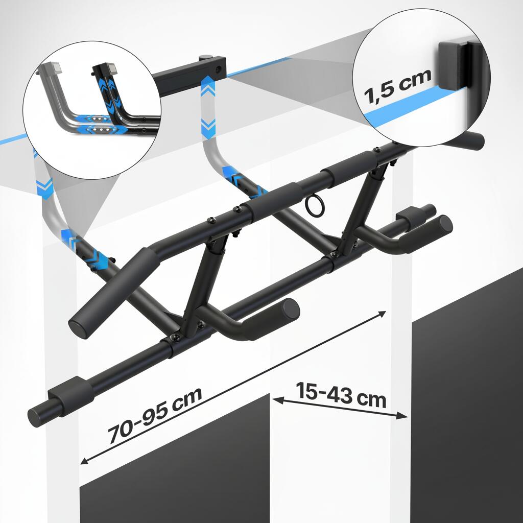 Klimmzugstange für den Türrahmen ohne Bohren – verstellbares Türreck 15-43 cm 2/7
