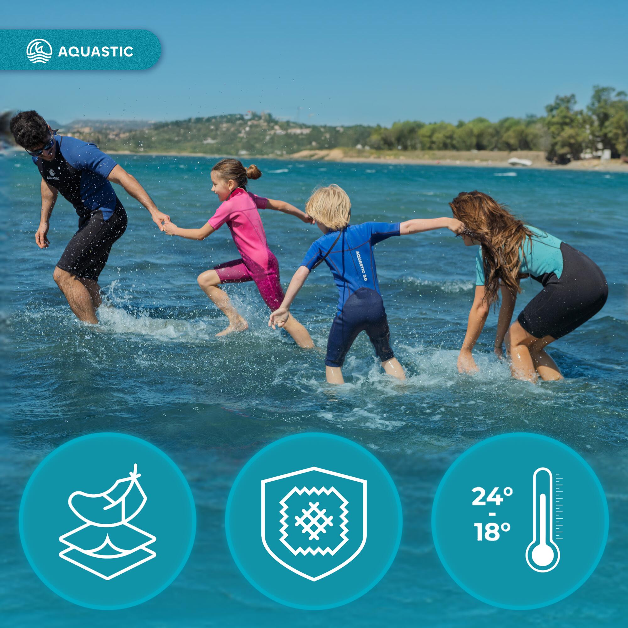 Combinaison de natation enfant AQUASTIC Wavey Jrb 2 mm 7/7