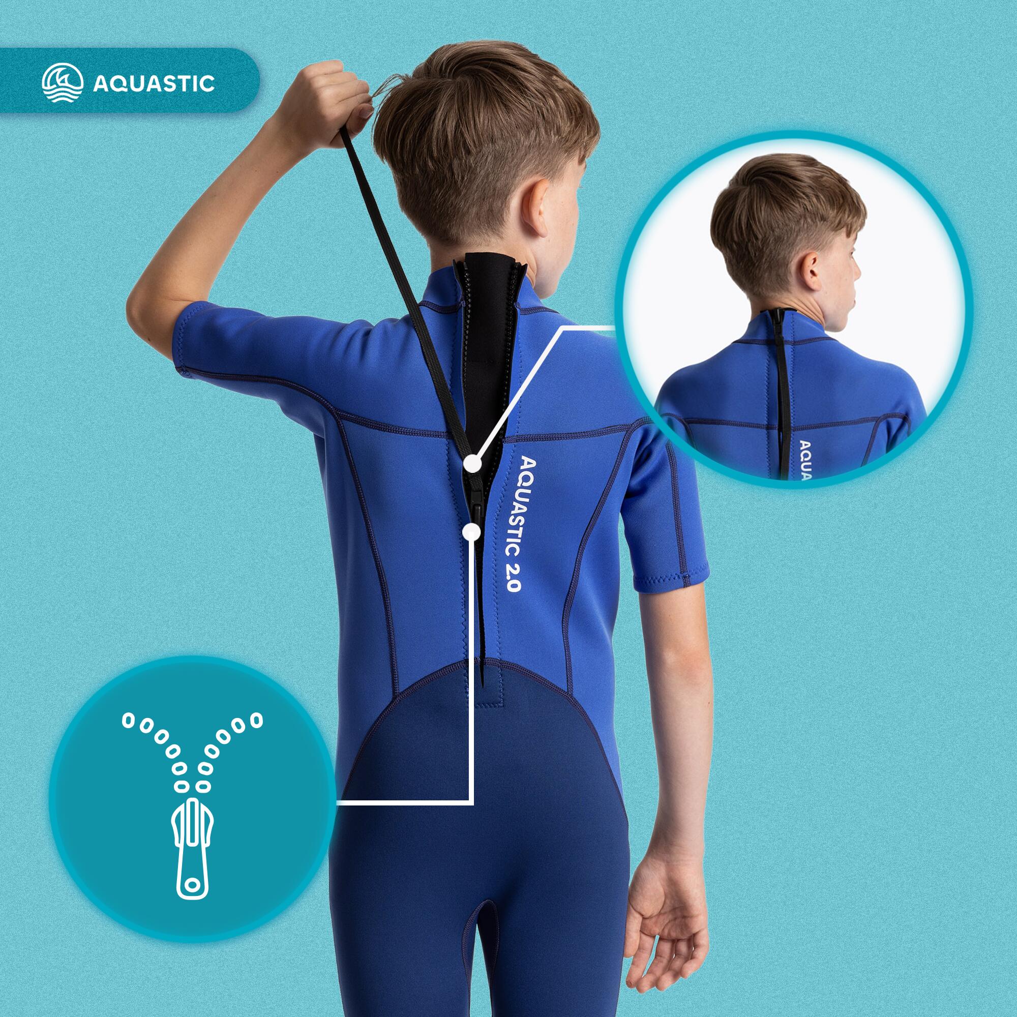Combinaison de natation enfant AQUASTIC Wavey Jrb 2 mm 4/7