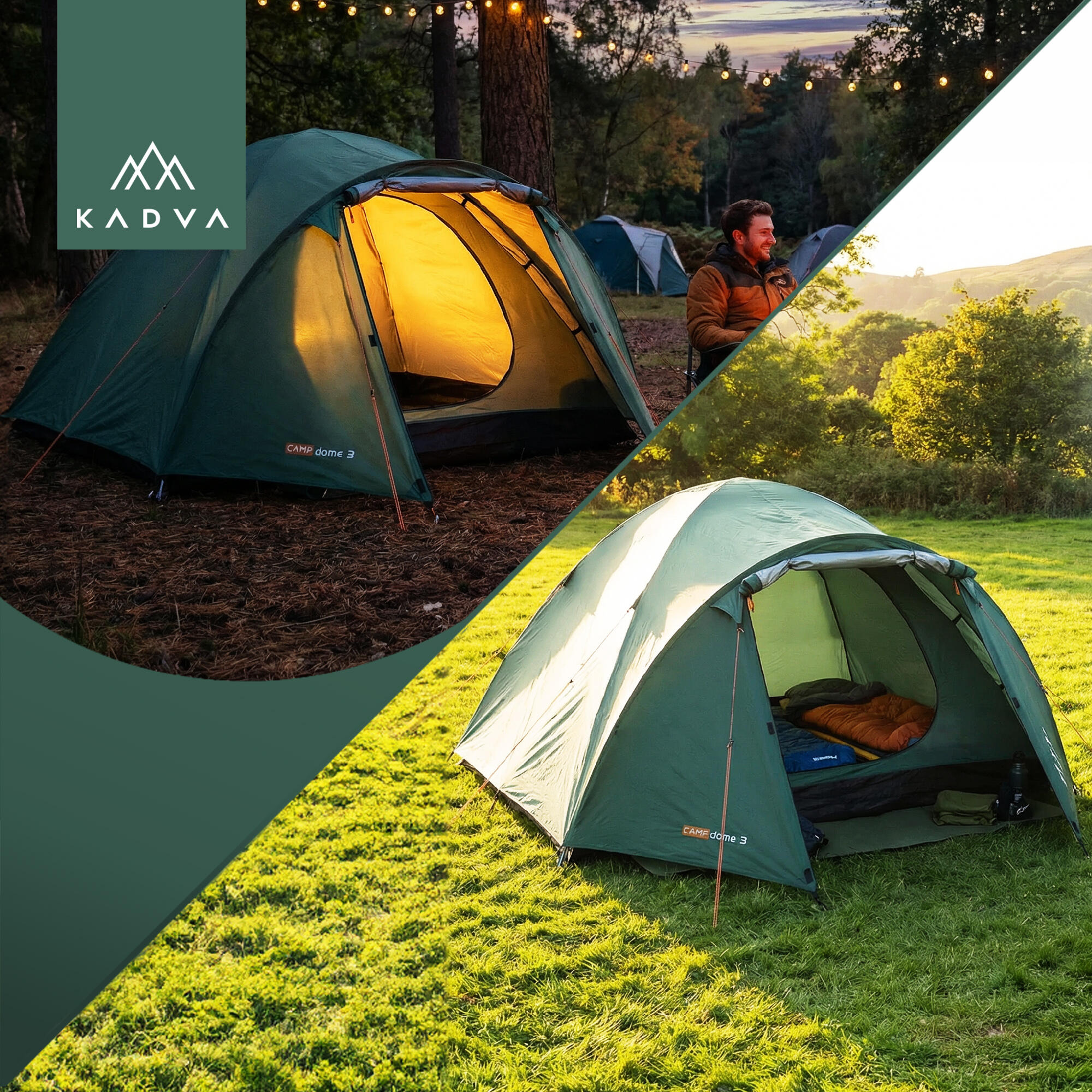 KADVA CAMPdome 3 barraca de acampamento para 3 pessoas 7/7
