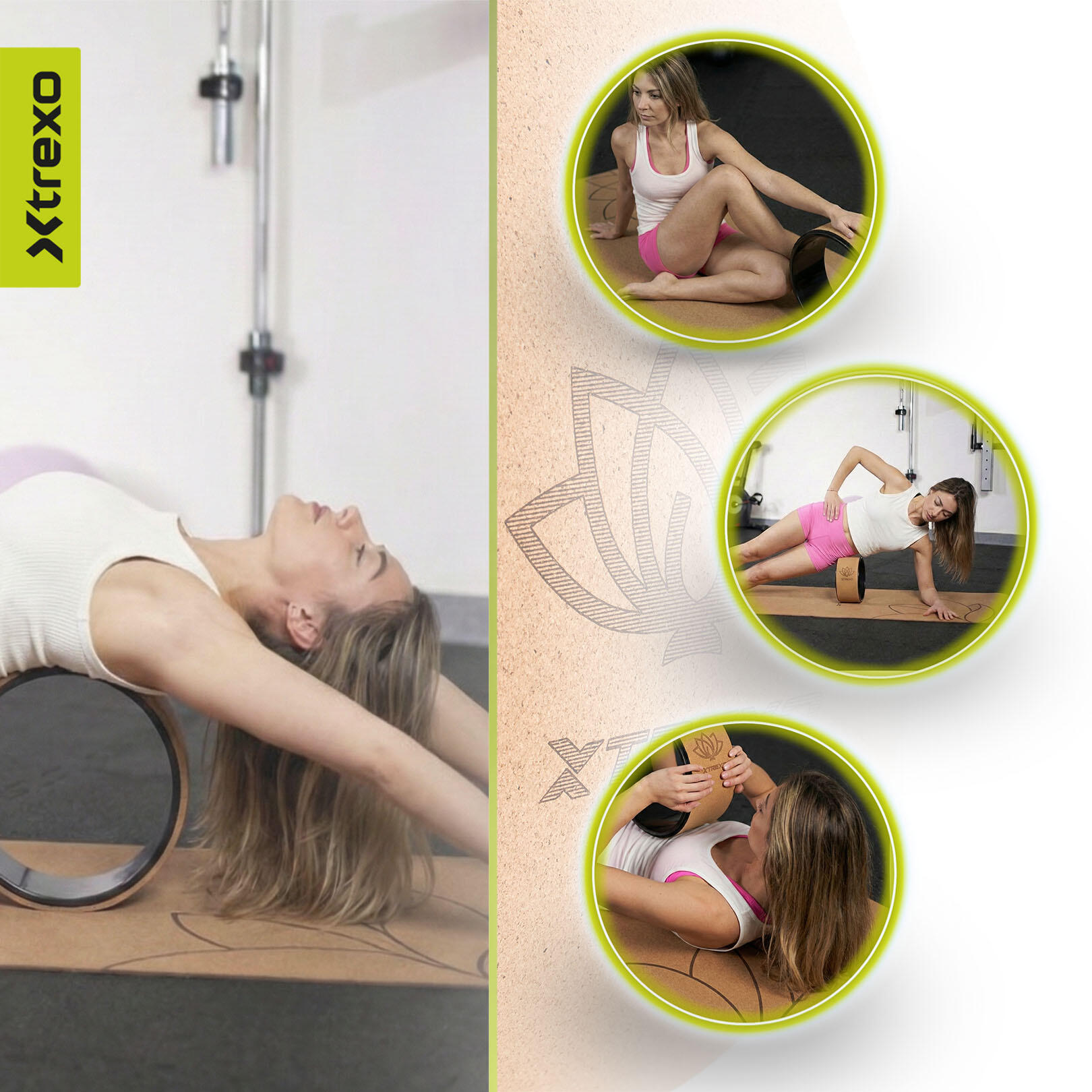 Cerchio yoga in sughero XTREXO TXO-B4Z024-NC 5/7