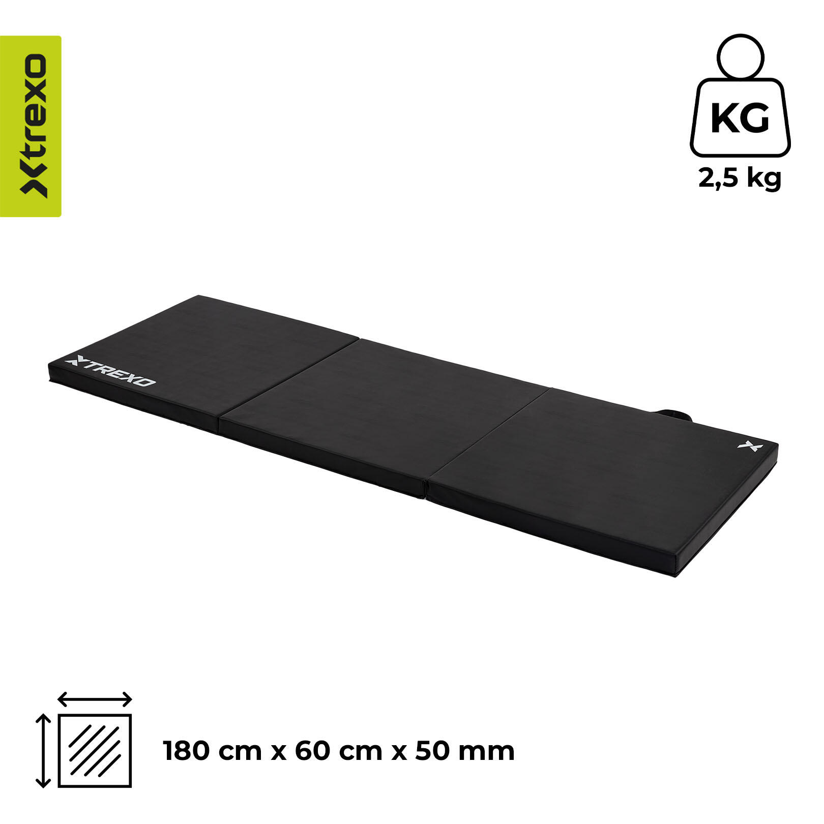 Opvouwbare gymnastiekmat XTREXO 180 x 60 x 5 cm 3/7
