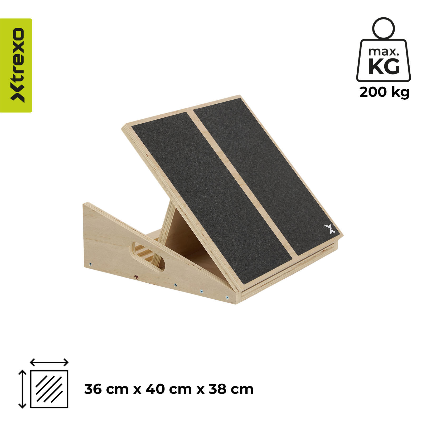 Plateforme d'étirement des mollets XTREXO réglable SLANT BOARD noir OS 3/7