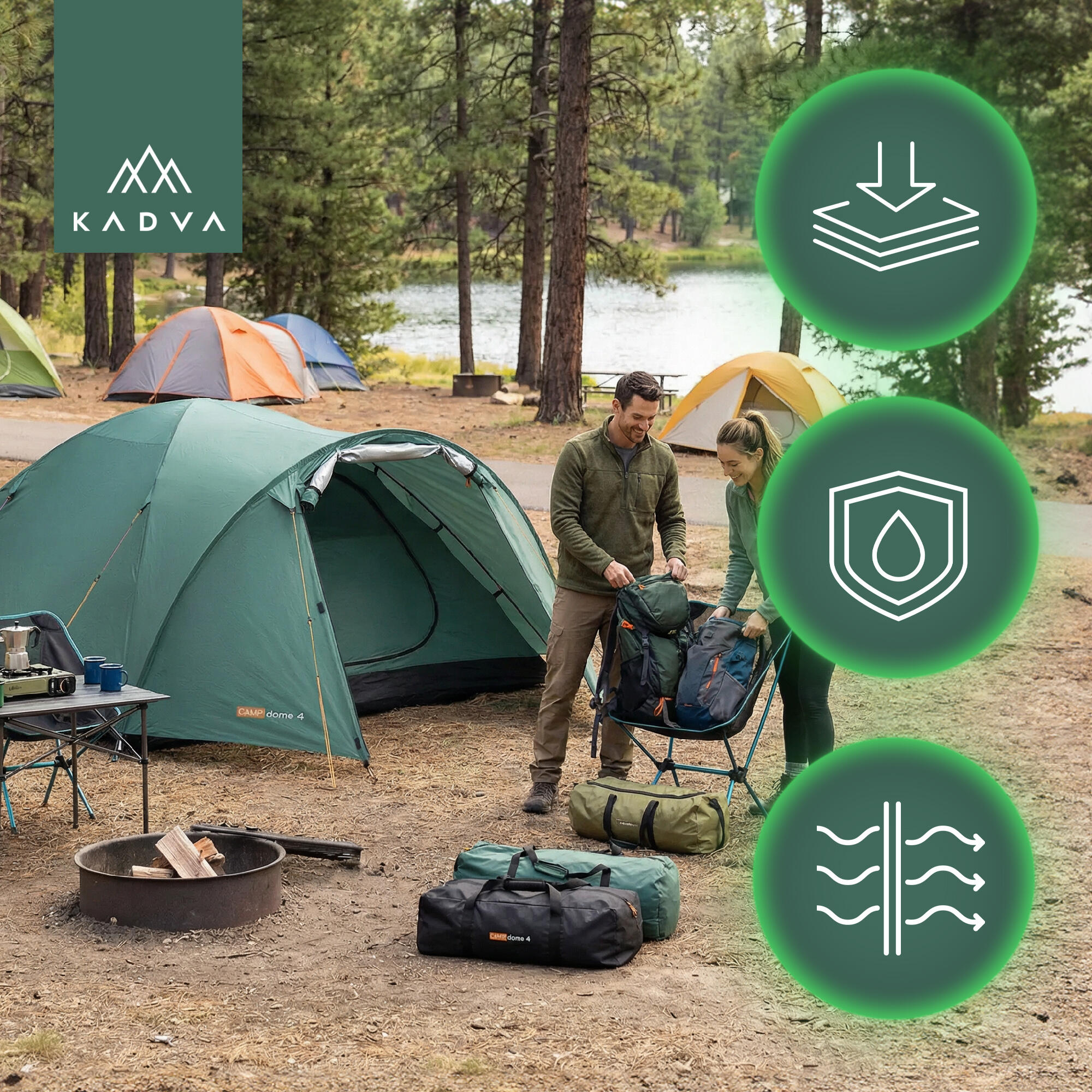 Kempingový stan pro 4 osoby CAMPdome 4 3/7