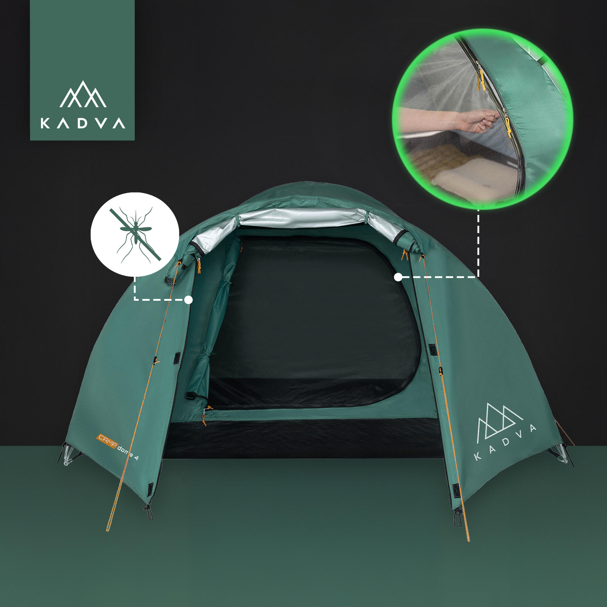 Kempingový stan pro 4 osoby CAMPdome 4 6/7