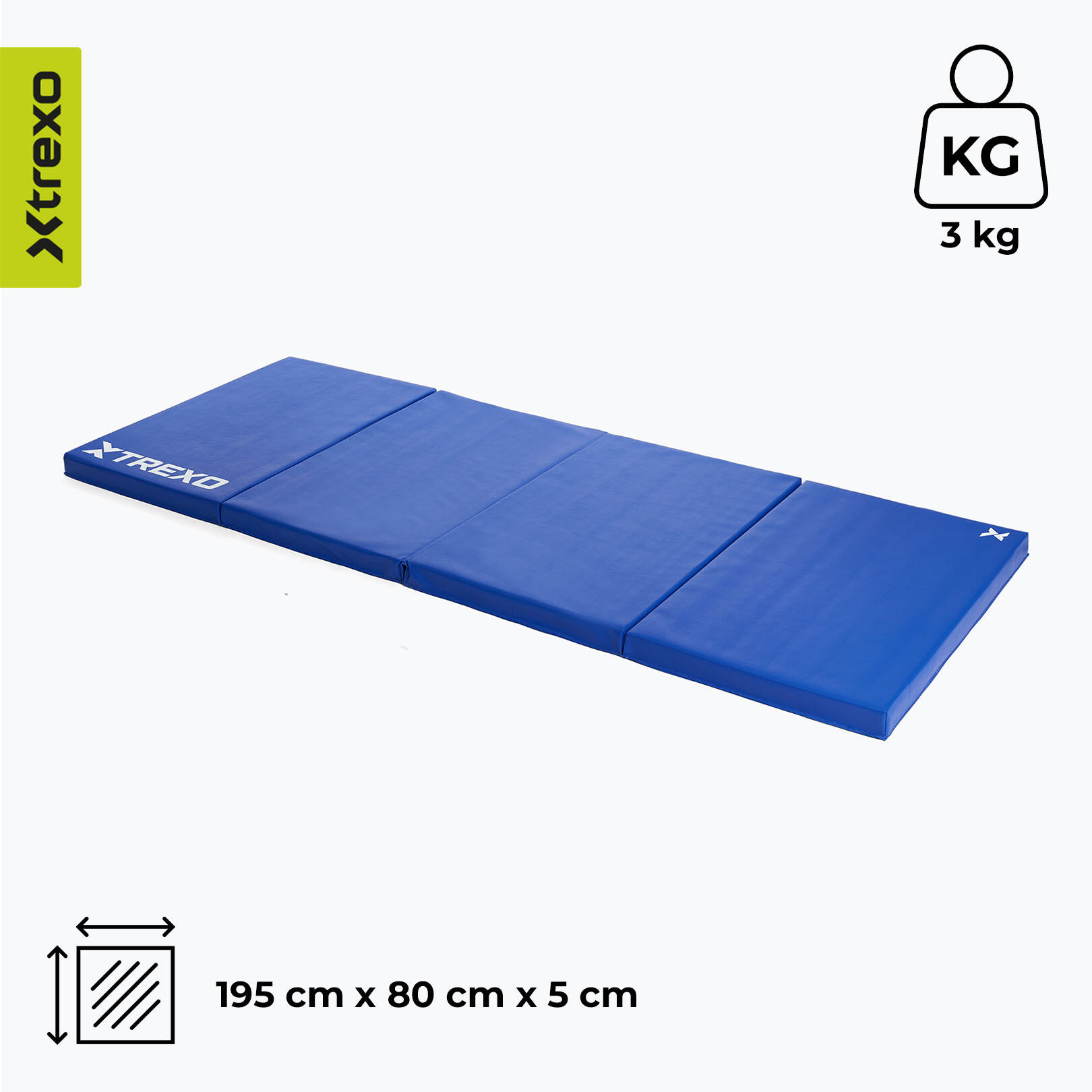 Colchão de ginástica dobrável XTREXO 195 x 80 x 5 cm 3/7