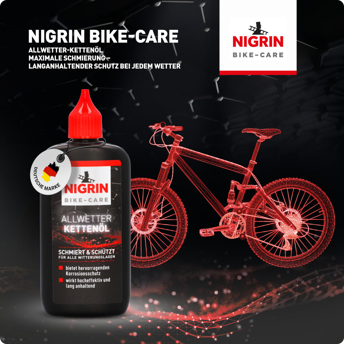 NIGRIN BIKE-CARE E-Bike- und Fahrrad-Kettenöl - Allwetter,100ml 5/7