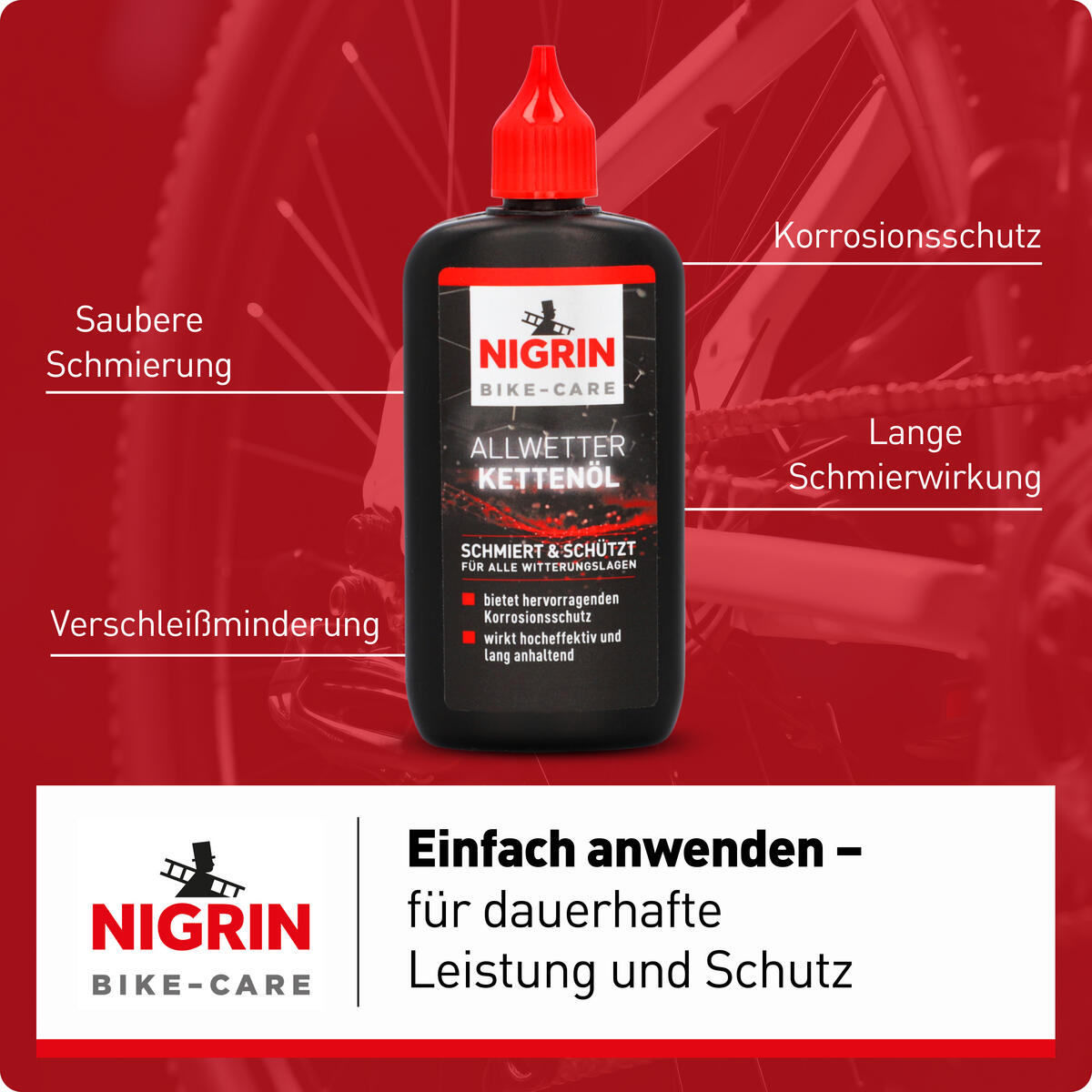 NIGRIN BIKE-CARE E-Bike- und Fahrrad-Kettenöl - Allwetter,100ml 4/7