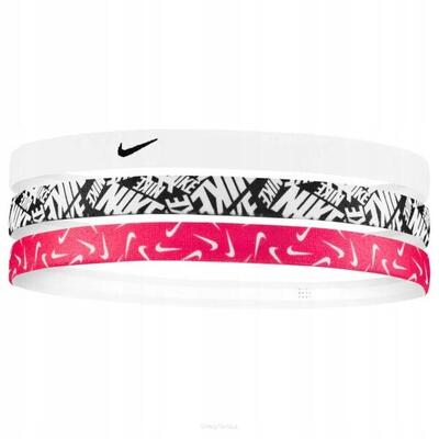 Nike head bands 3-pack wit-roze-zwart