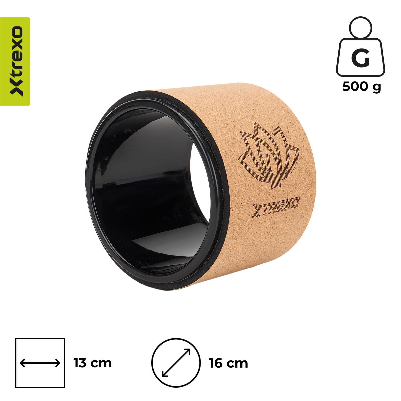 Aro de yoga XTREXO de cortiça TXO-B4Z025-NC 3/7