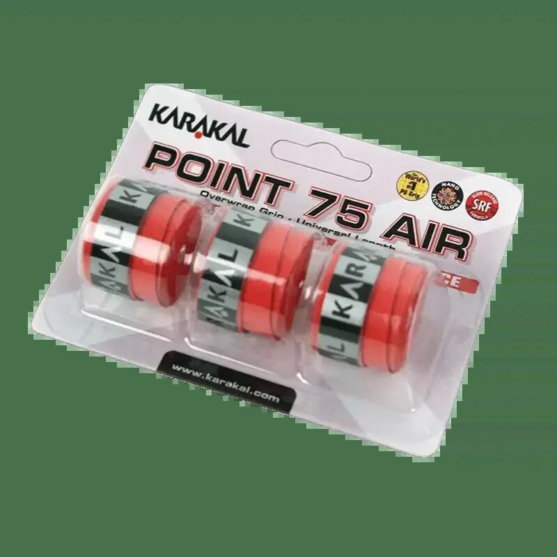 Karakal 3x Point 75 Overwrap Grip Anti-Slip Breathable Racquet Protector Red