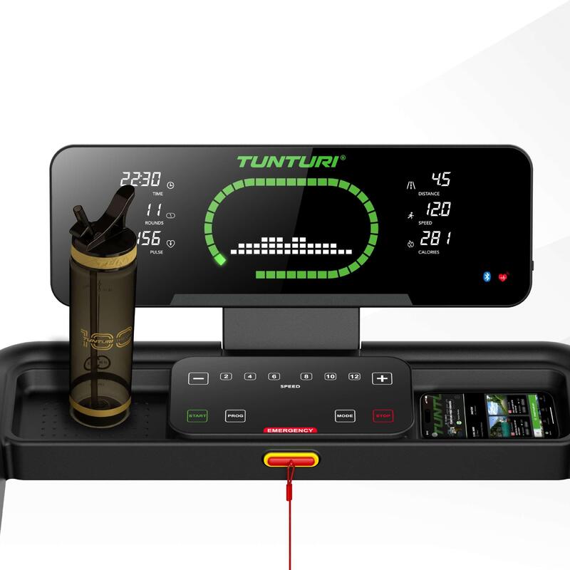 Banda de alergare Tunturi Cardio Fit T30, pliabila, 14 km/h, Bluetooth, 23 progr