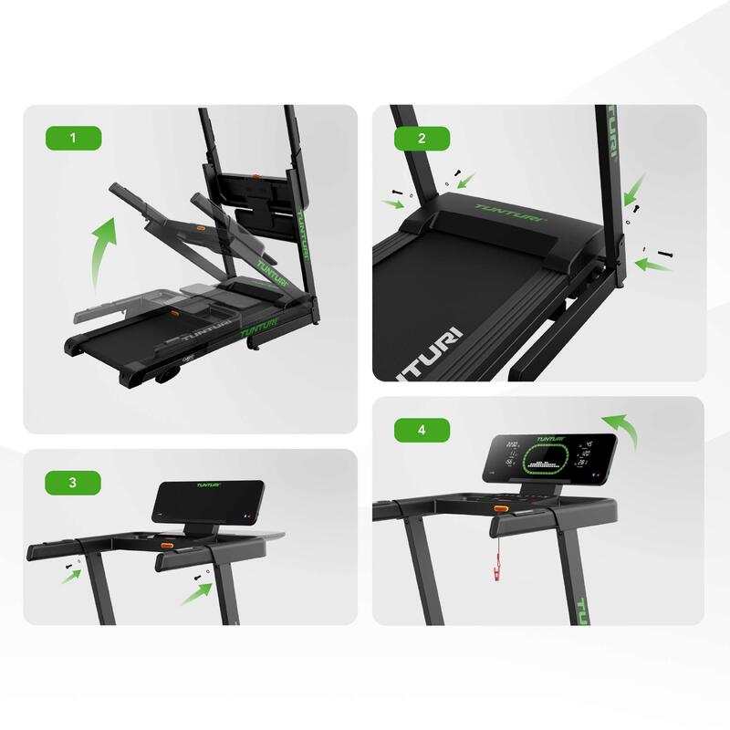 Banda de alergare Tunturi Cardio Fit T30, pliabila, 14 km/h, Bluetooth, 23 progr