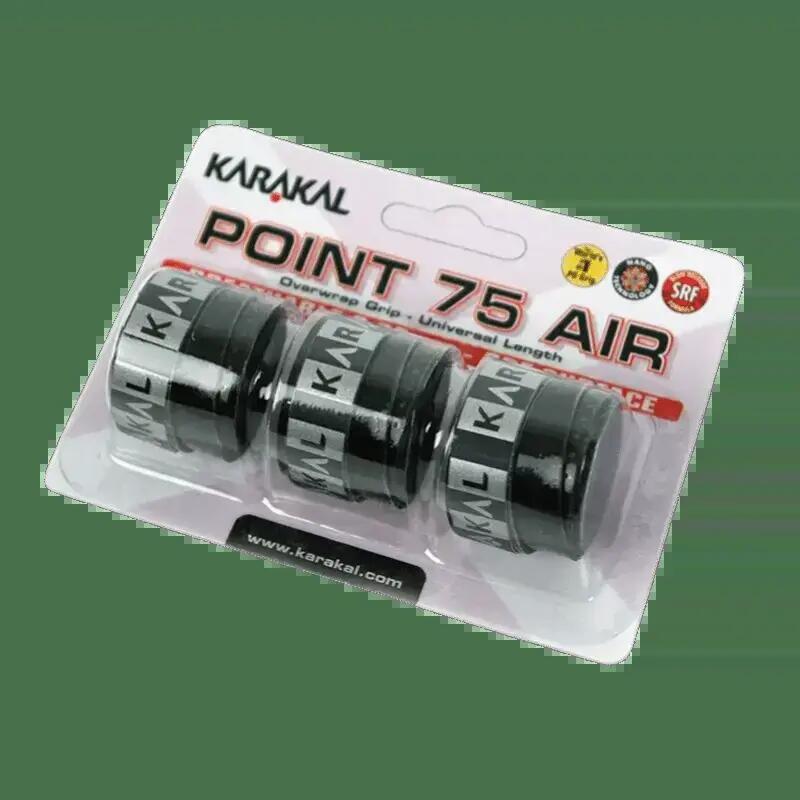 Karakal 3x Point 75 Overwrap Grip Anti-Slip Breathable Racquet Protector Black