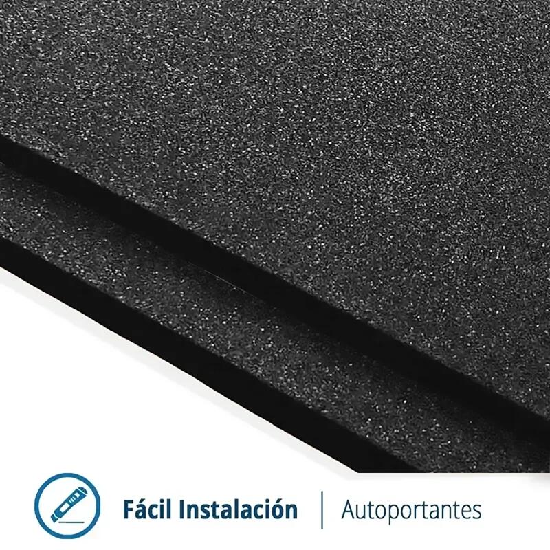 Piso do ginásio. Telha de borracha (C1) Pacote 20. 1x1x20mm (Preto) 7/8