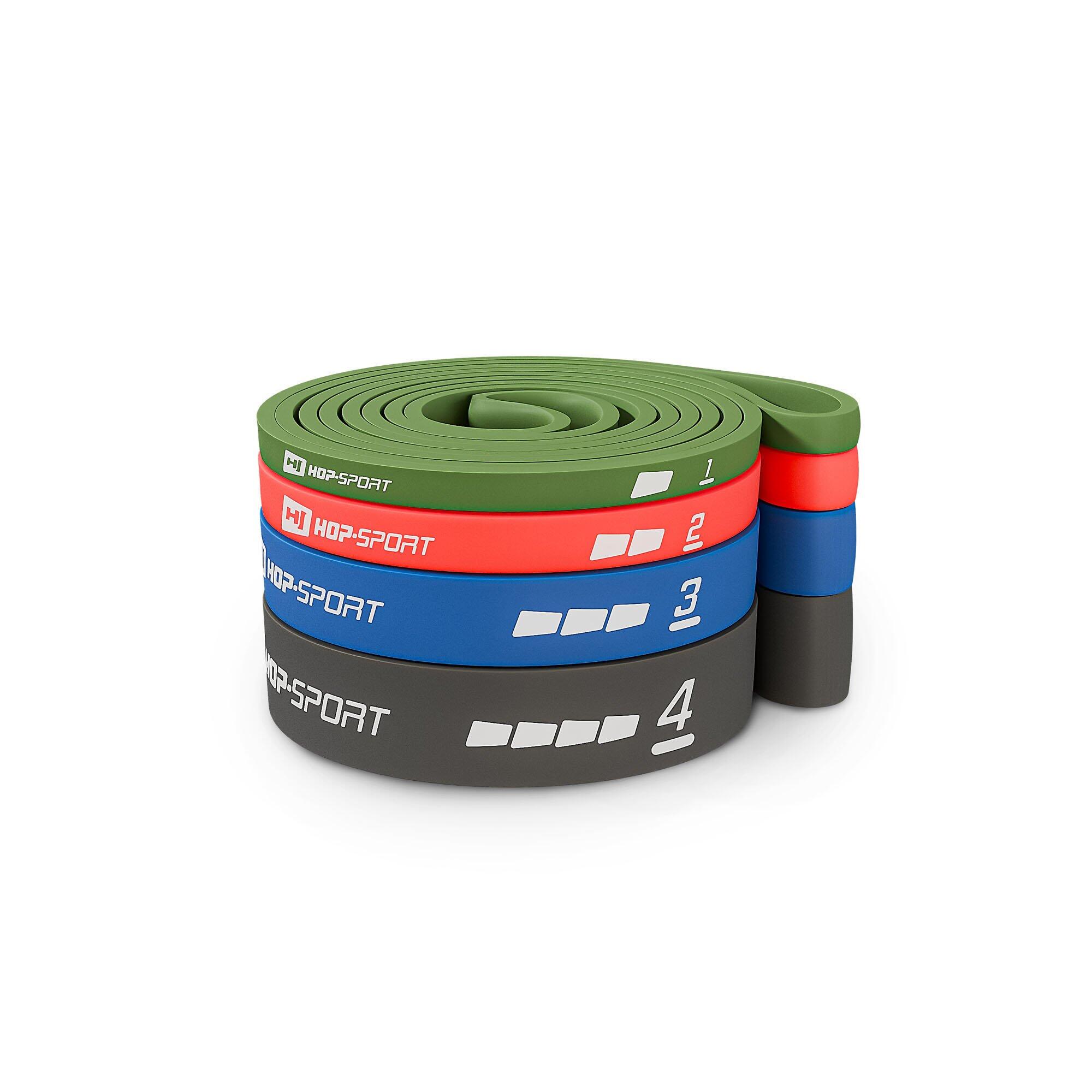 Zestaw gum oporowych 2-40 kg z uchwytem drzwiowym Hop-Sport 3/6