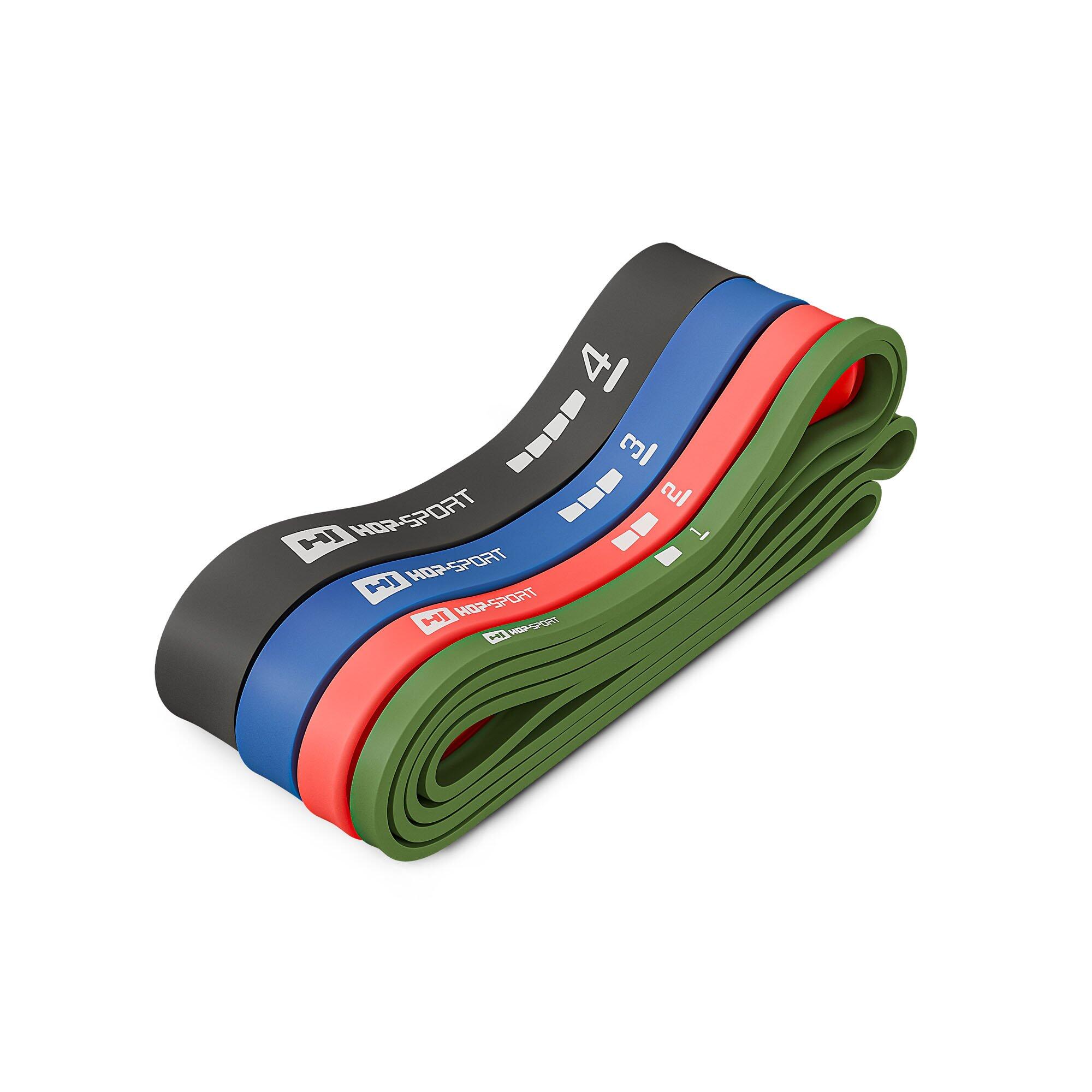 Zestaw gum oporowych 2-40 kg z uchwytem drzwiowym Hop-Sport 2/6