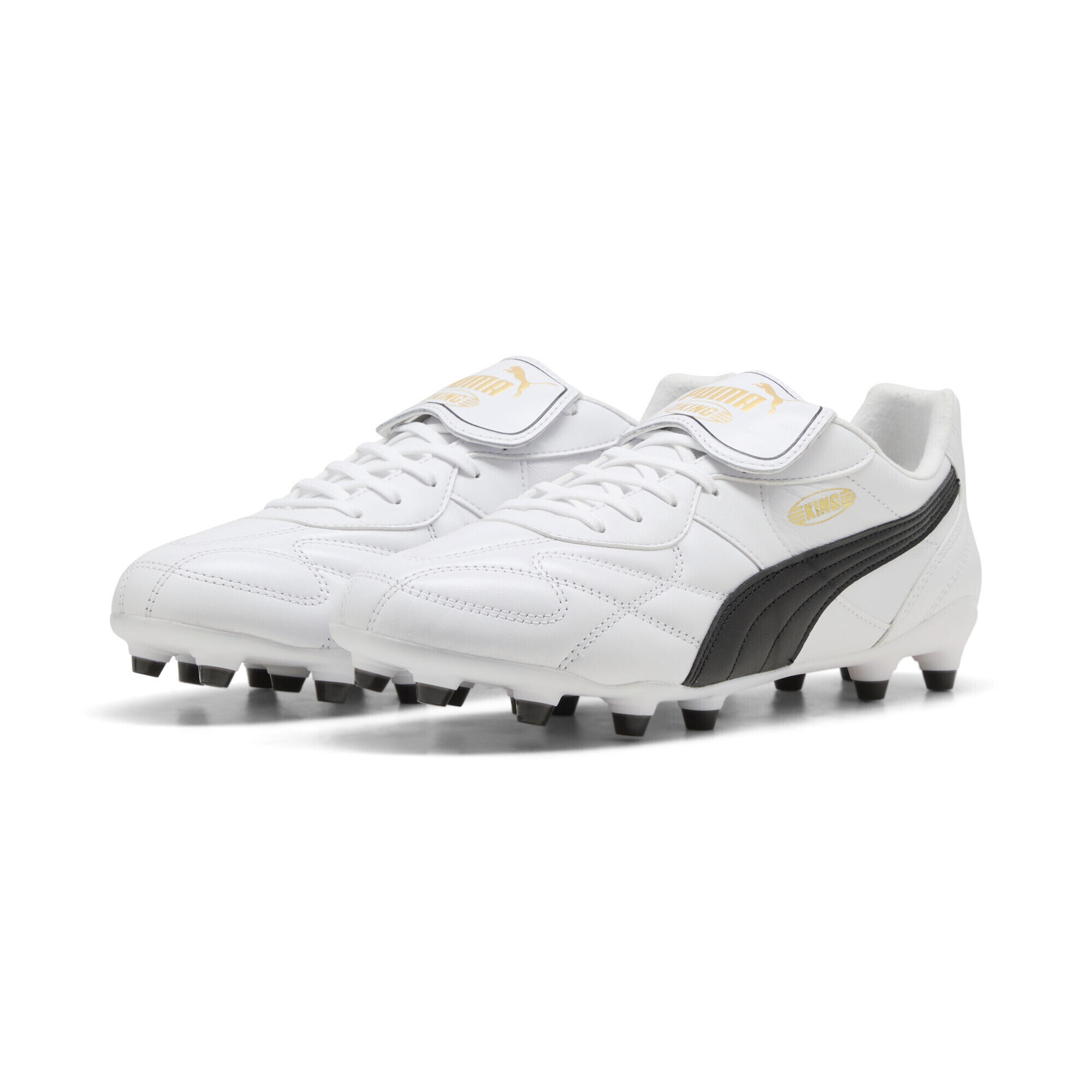 Puma - Chaussures De Football King Top Fg/ag Unisexe Puma - Chaussures À Crampons - Blanc|noir - Decathlon