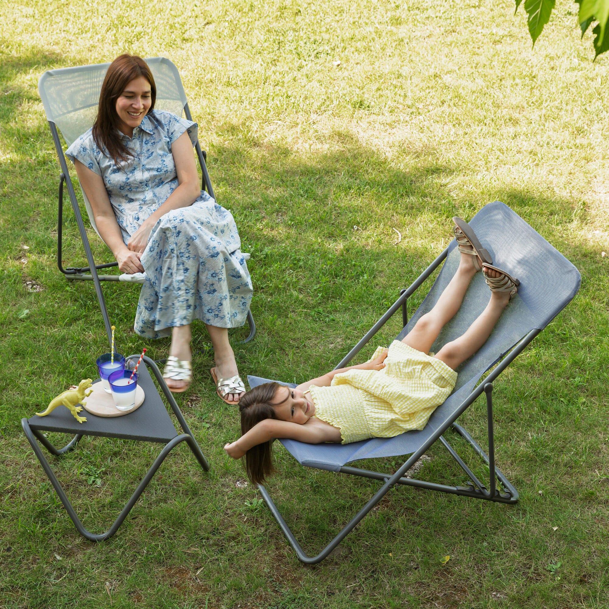 Transat jardin pliant multi-positions : Largeur 58 cm - MAXI TRANSAT - Bleu 7/7