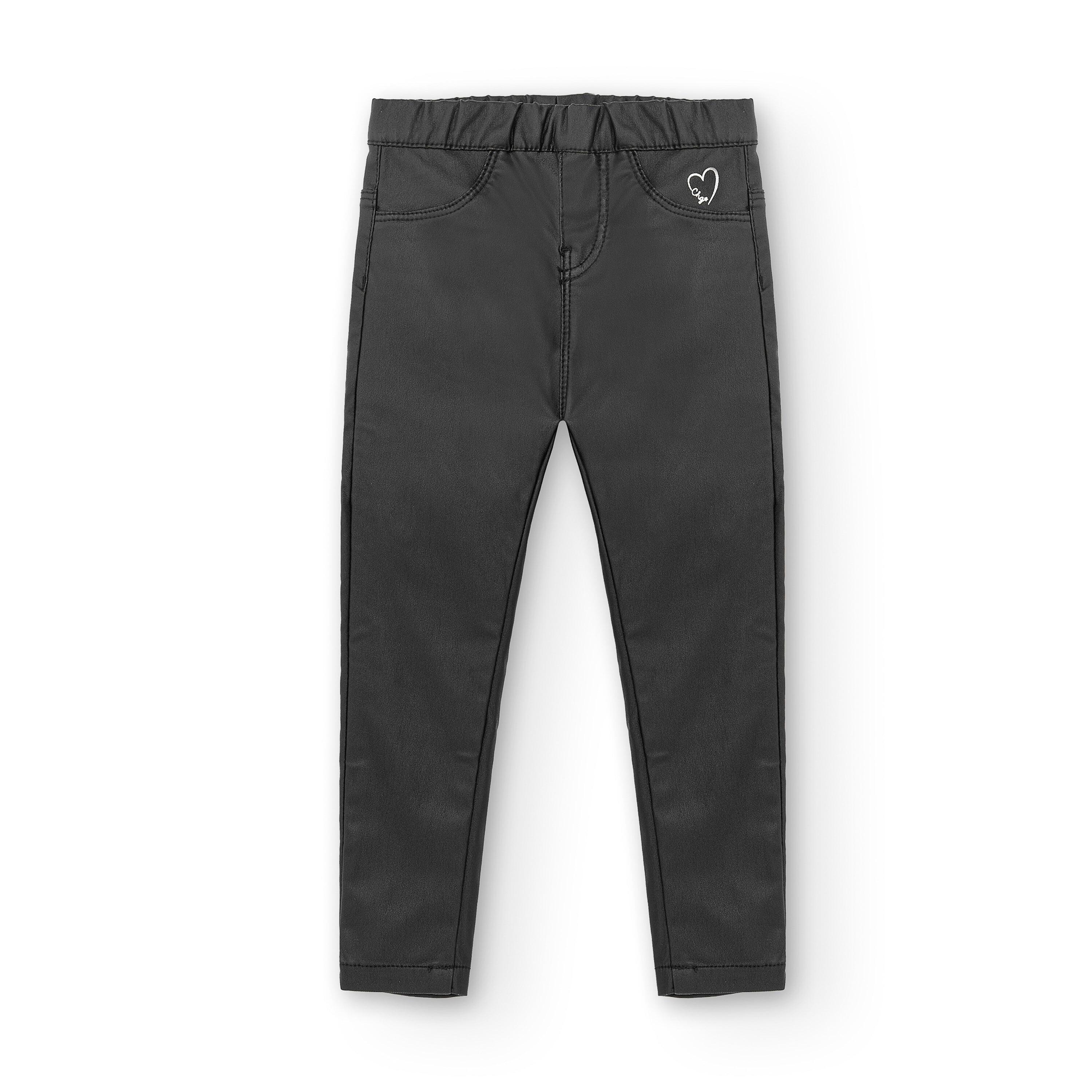 Pantalón de niña negro detalle corazón 2/3