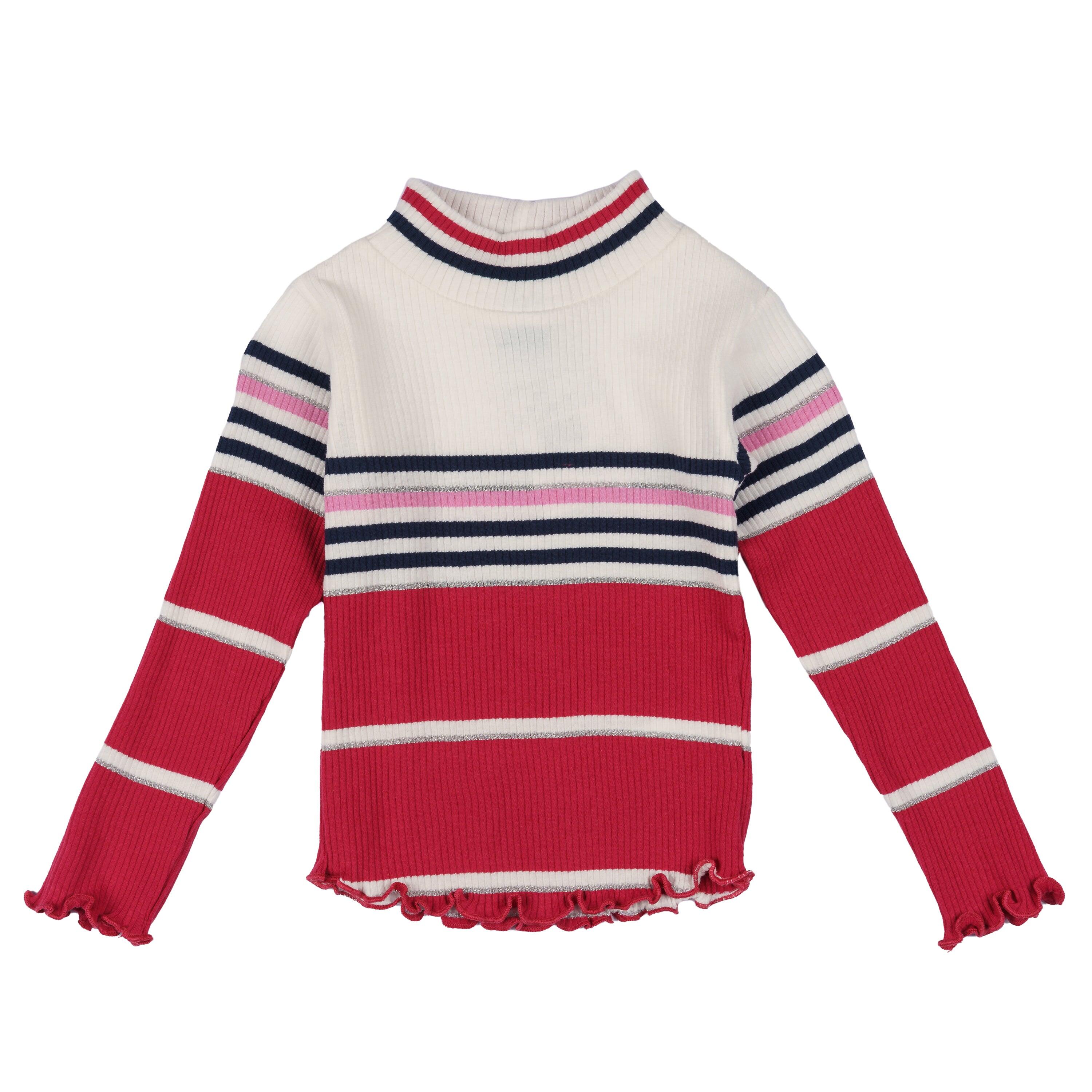 Camiseta infantil de manga comprida com listras 2/3