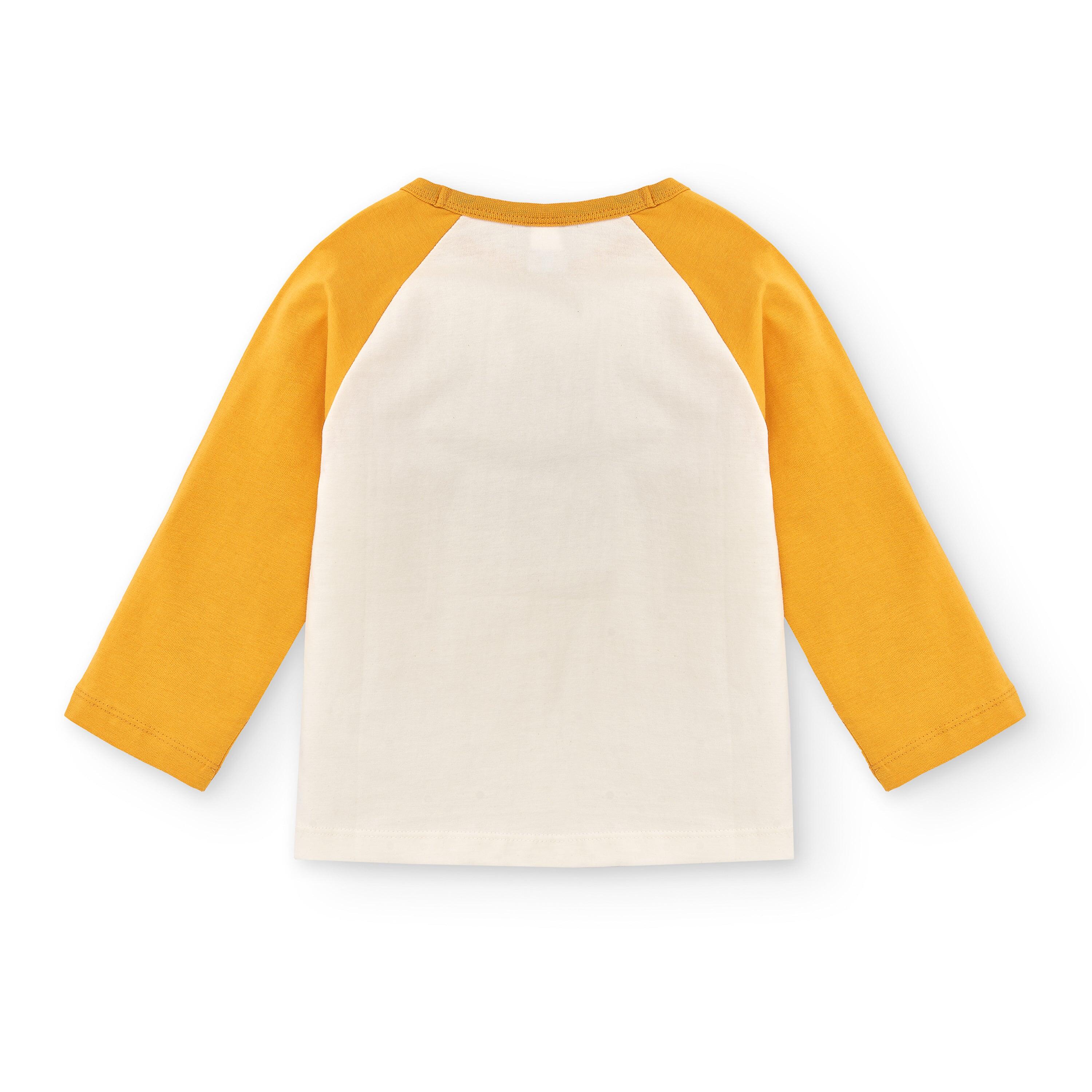 Camiseta manga larga niño estampada mostaza 3/3