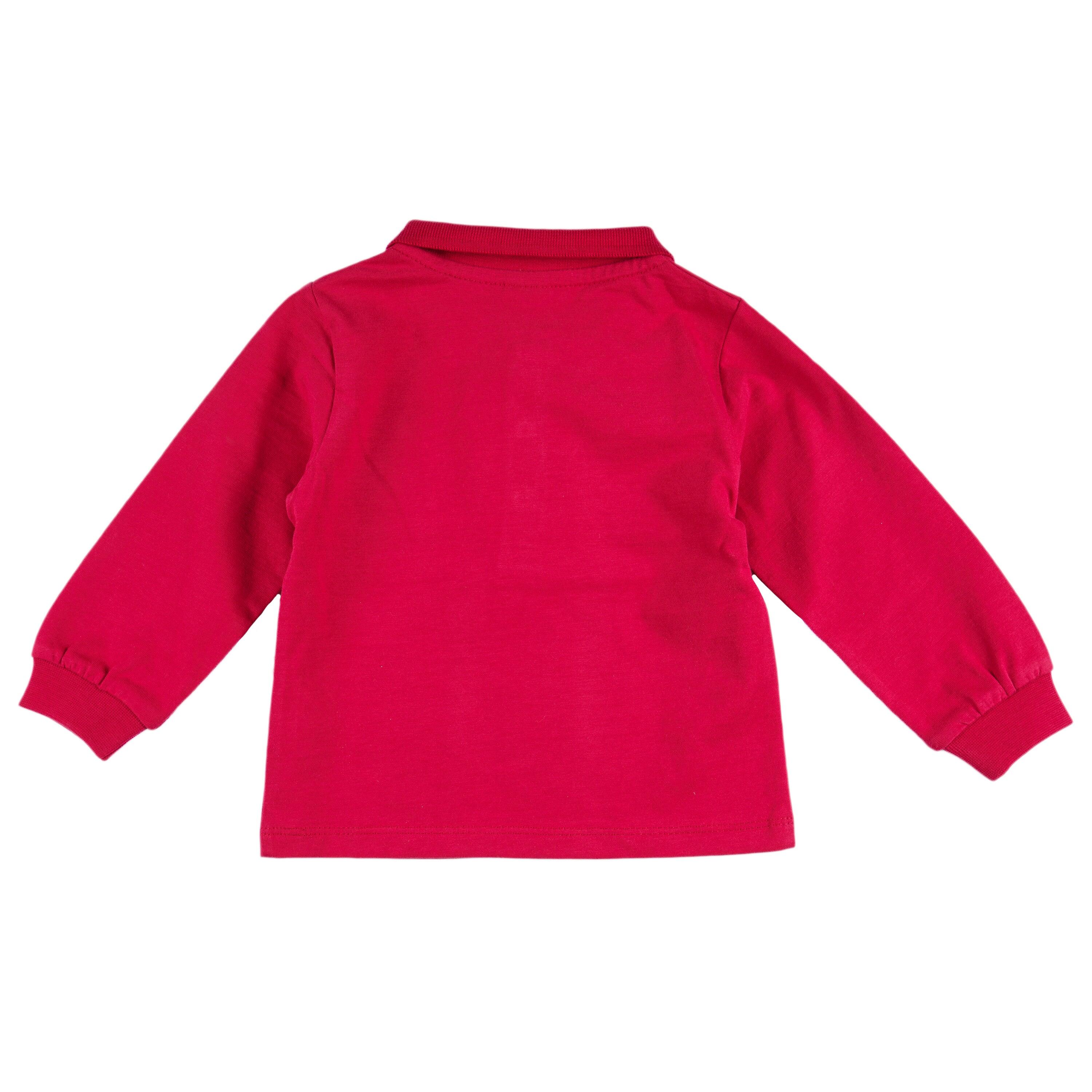 Polo de manga larga de bebé rojo básico 2/3