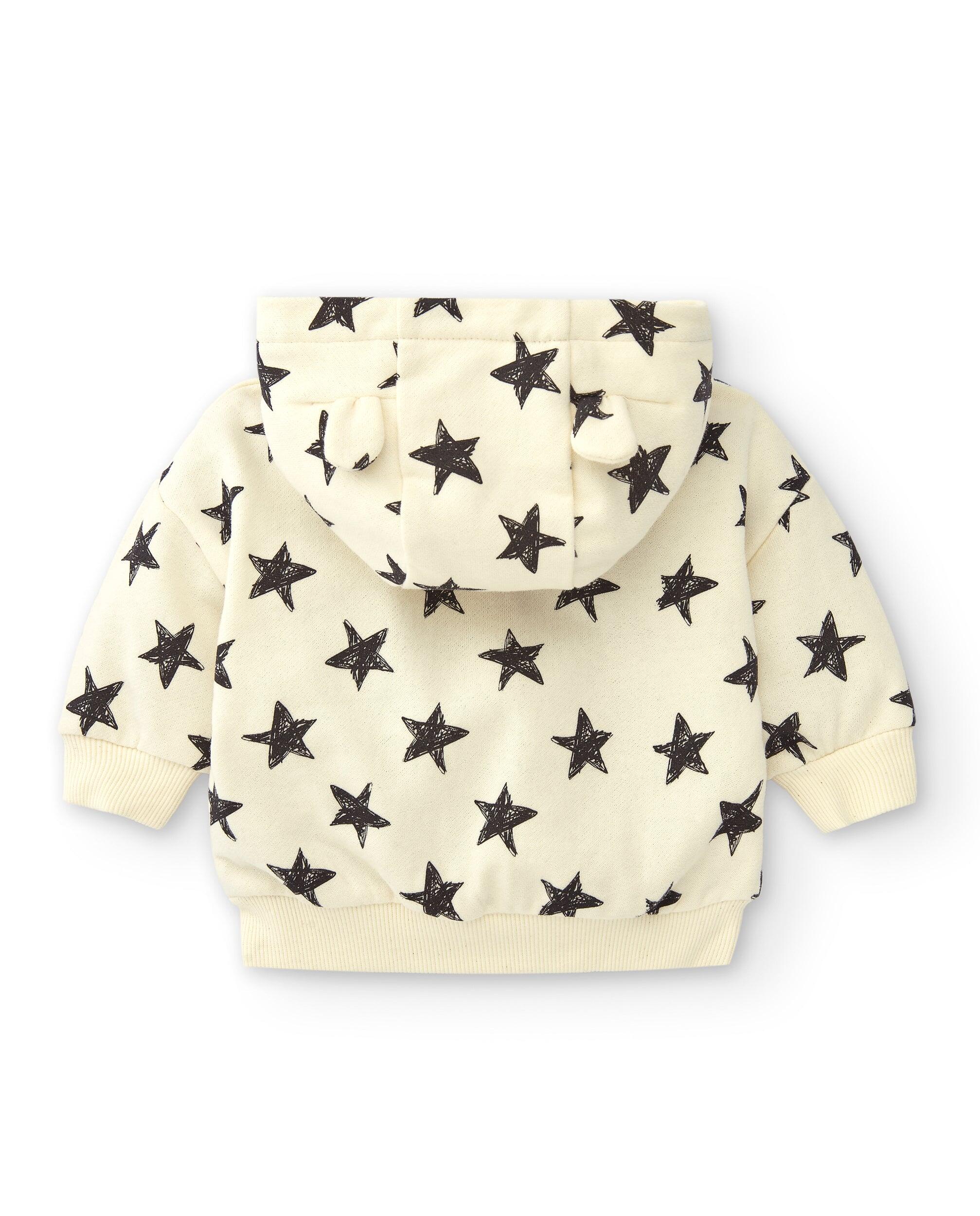 Moletom off-white com estrelas para 2/3