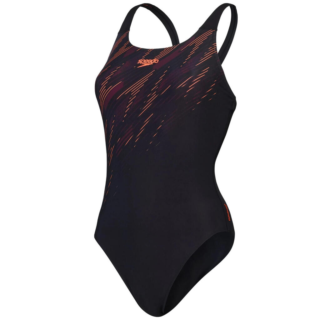 Speedo Hyperboom Placement Muscleback Swimsuit - Black/Red