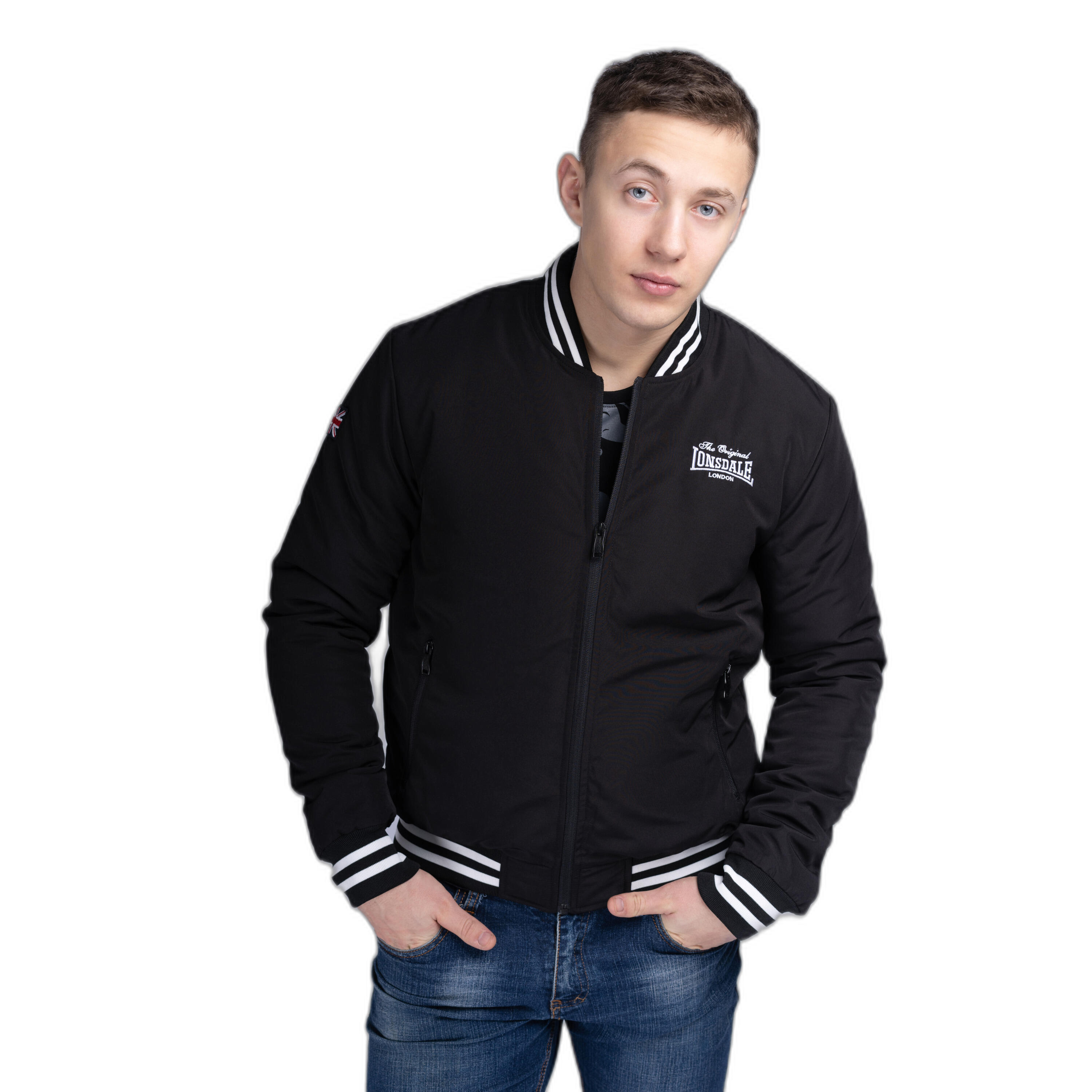 Lonsdale - Blouson Lonsdale Trusthorpe - Blouson - Blanc|noir - Decathlon