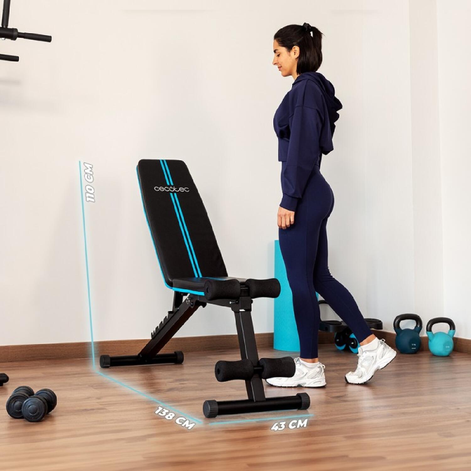 Cecotec Banco Musculación Plegable y Acolchado, Gimnasio en Casa, Drumfit Setup 7/7