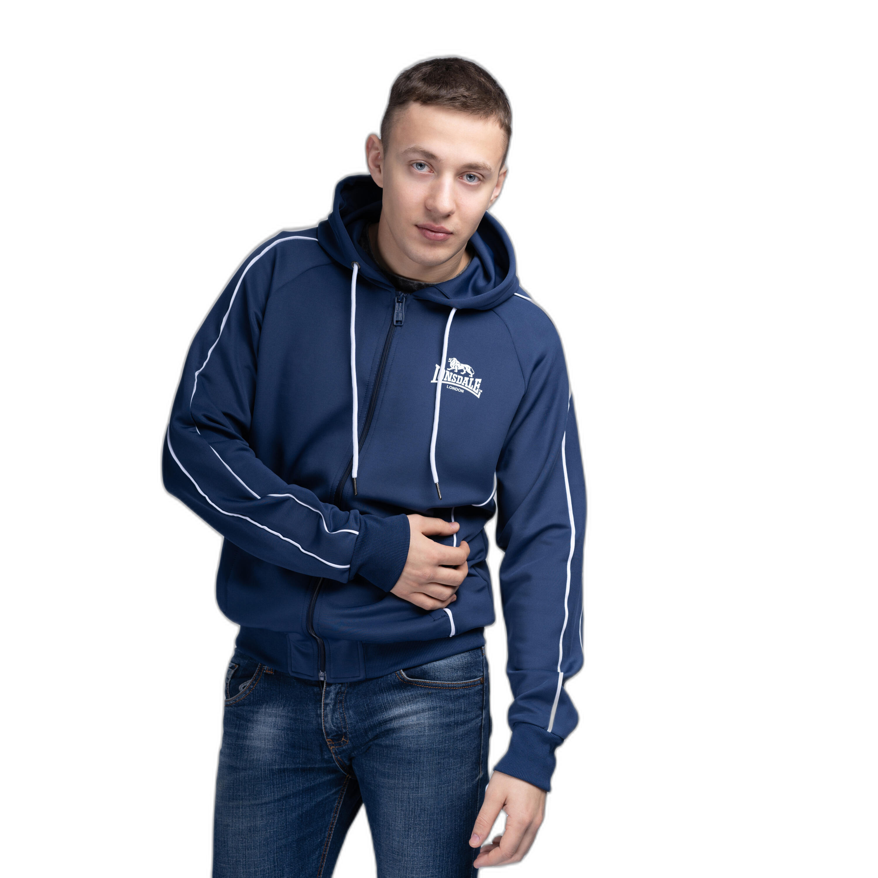 Lonsdale - Sweatshirt À Capuche Lonsdale Achavanich - Veste - Blanc|bleu - 48 Xl - Decathlon