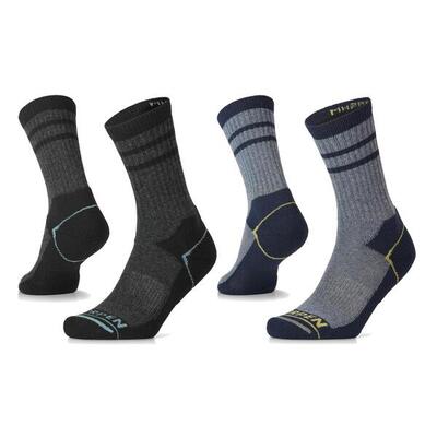 Lorpen wool hike crew 2-pack - blauw/grijs - standaard sok