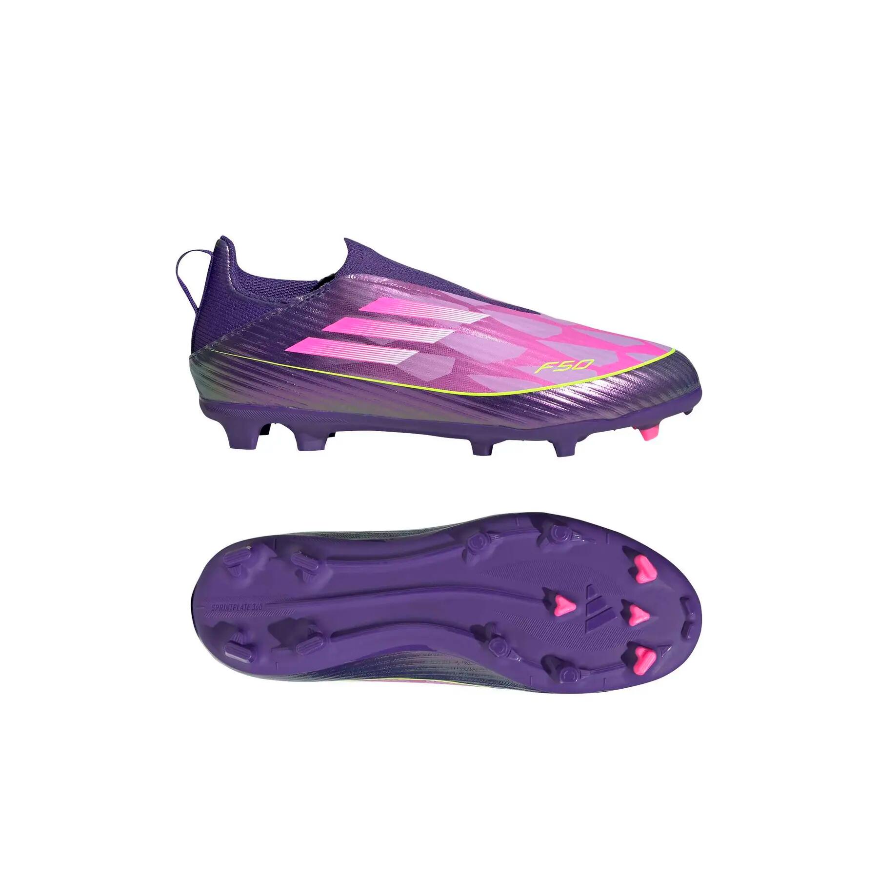 Botas de fútbol sin cordones para niños adidas F50 League Lamine Yamal FG/AG 2/7