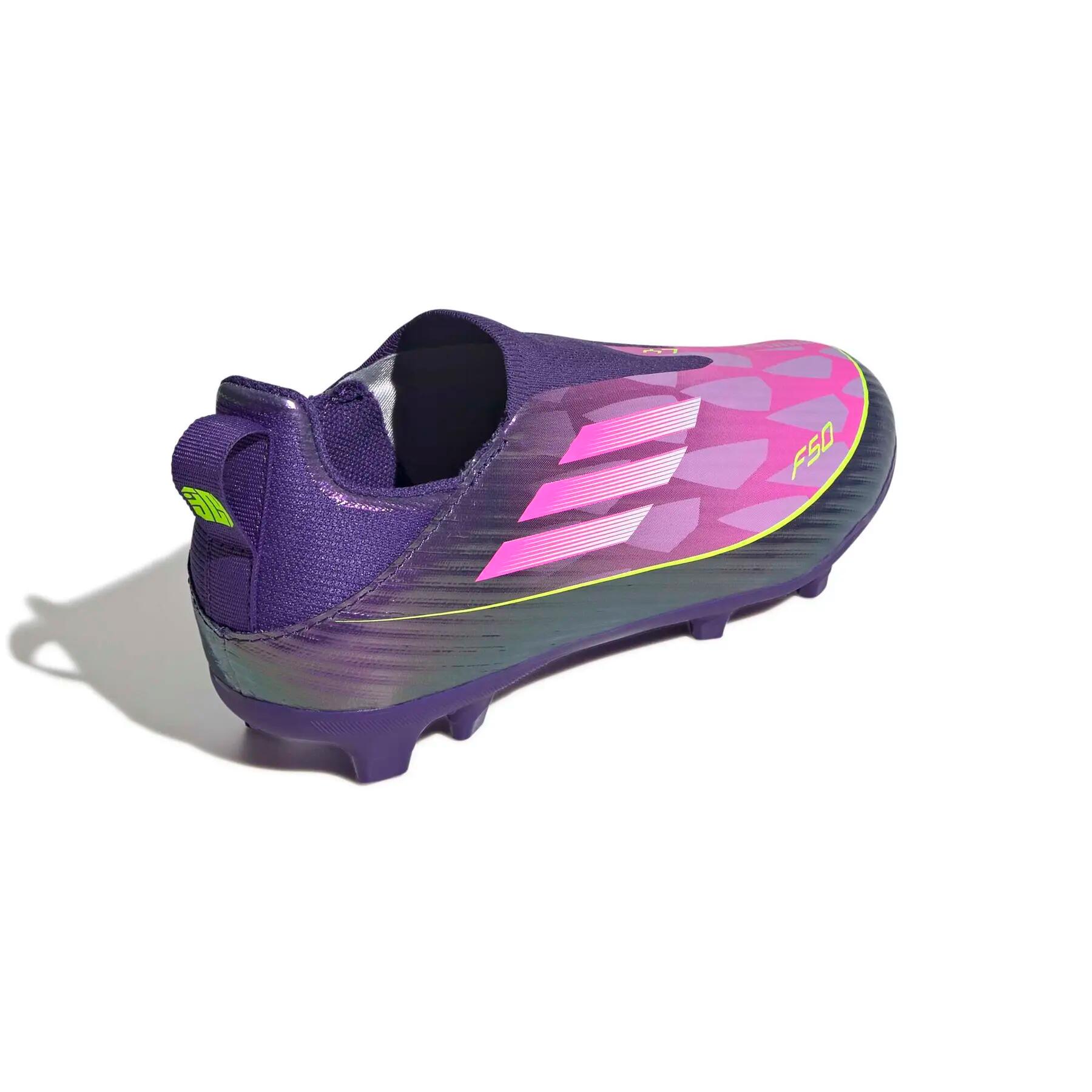 Botas de fútbol sin cordones para niños adidas F50 League Lamine Yamal FG/AG 4/7