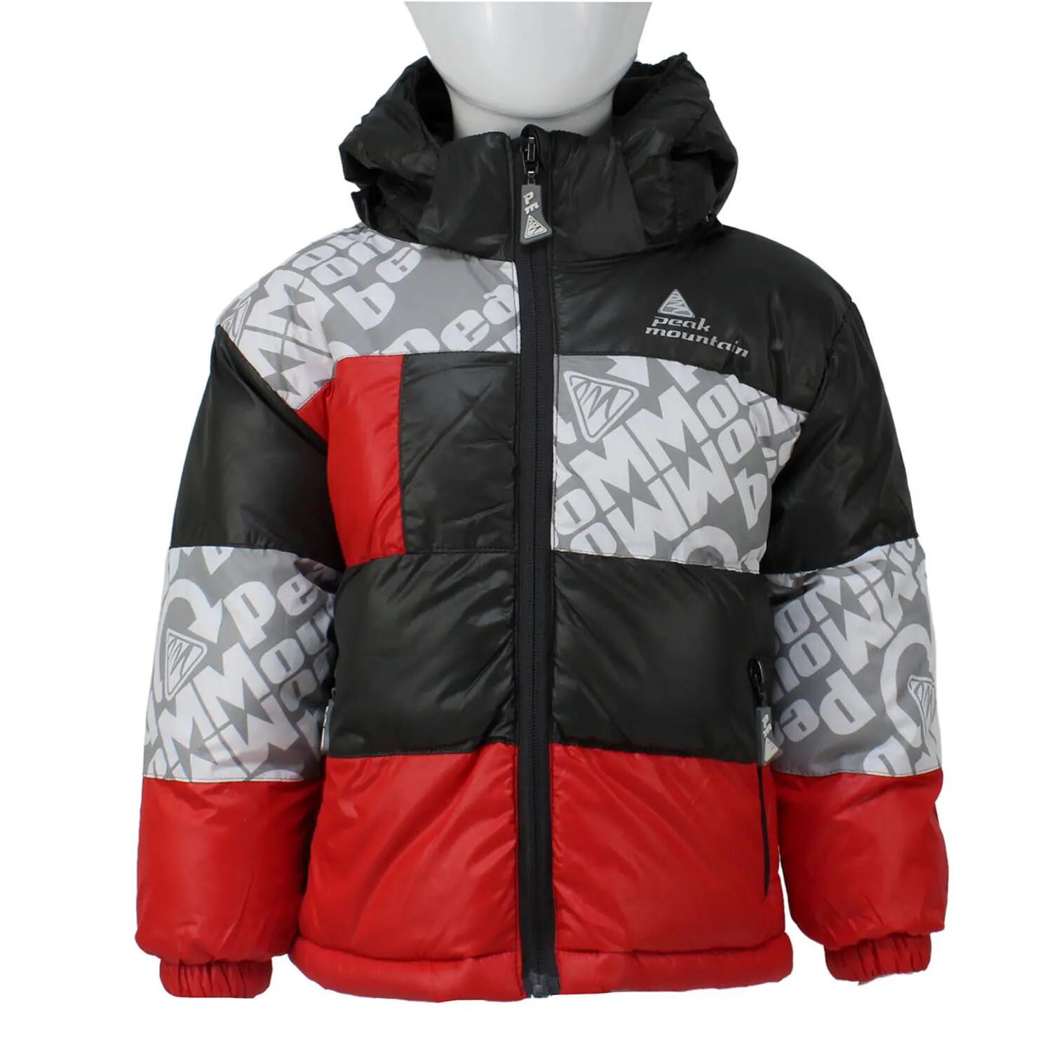 Peak Mountain - Doudoune De Ski Enfant Peak Mountain Eleo - Doudoune Duvet - Gris|rouge - 3 À 4 Ans - Decathlon