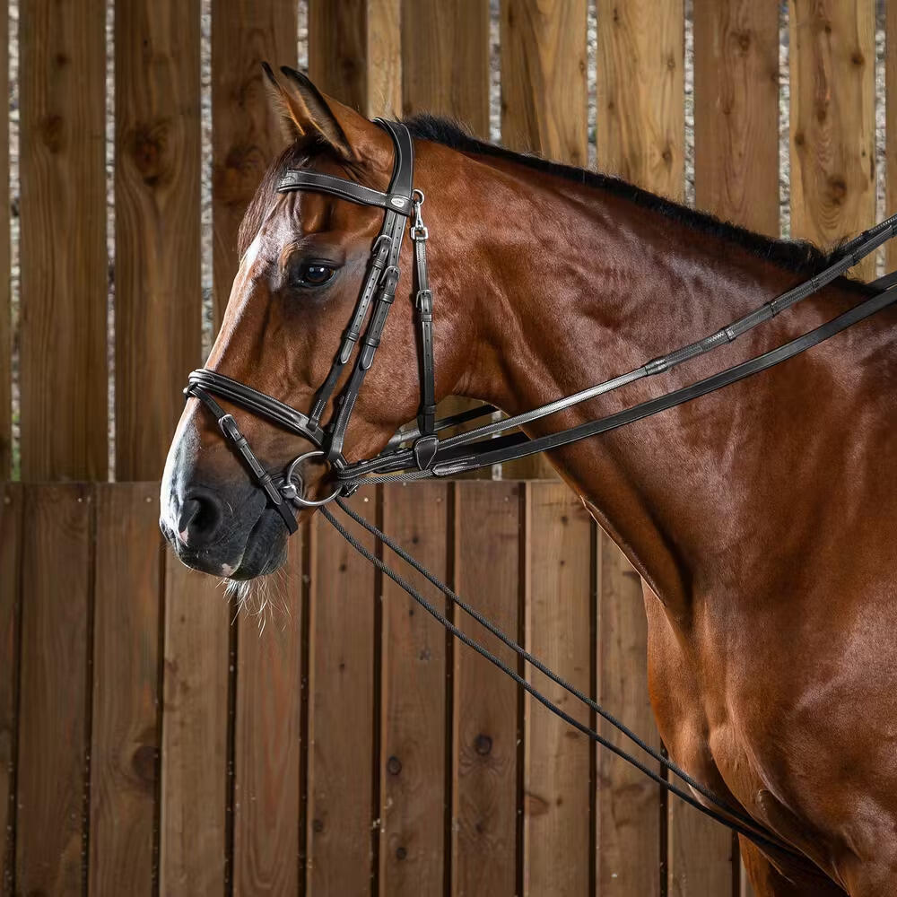 Dy'on - Rênes Pour Cheval En Cuir Dy'on Working 5/8" - Bridon - Noir - S/53-55 Cm - Decathlon