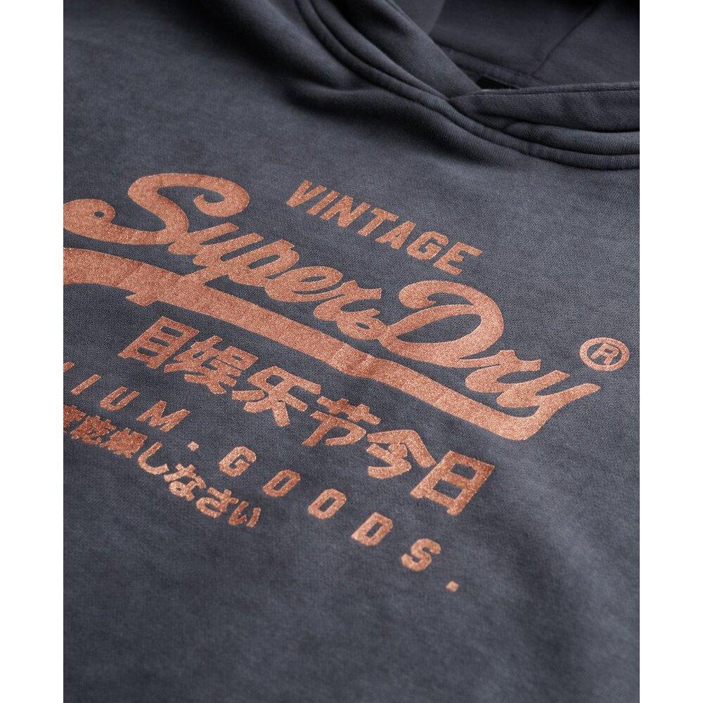 Fémes fényes kapucnis pulóver Superdry Vintage Logo 6/6