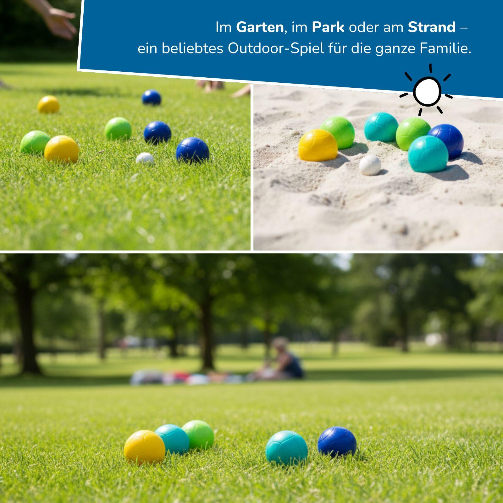 Boccia Set 9-teilig – buntes Wurfspiel für Kinder ab 3 Jahren mit Tragekorb 3/7