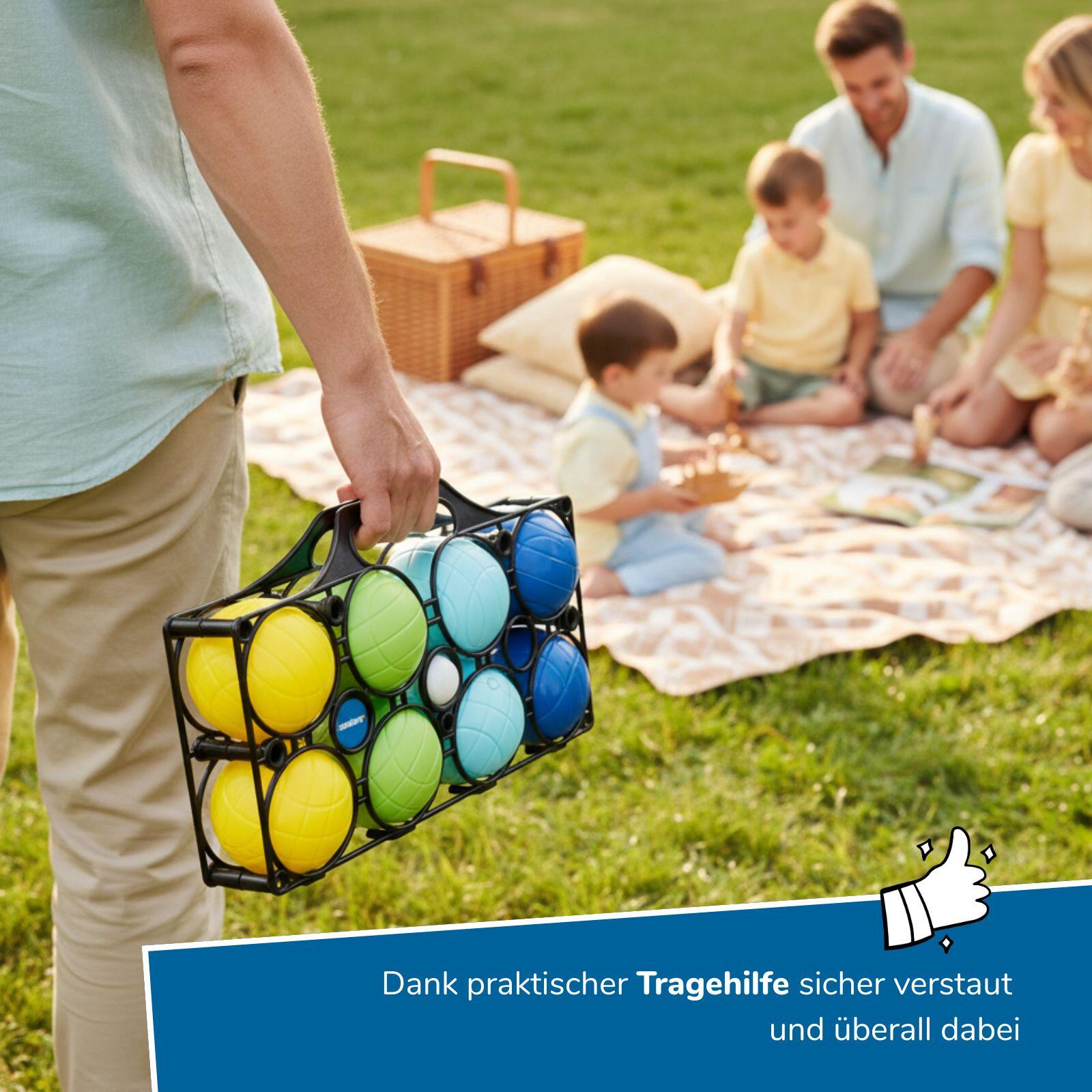 Boccia Set 9-teilig – buntes Wurfspiel für Kinder ab 3 Jahren mit Tragekorb 5/7
