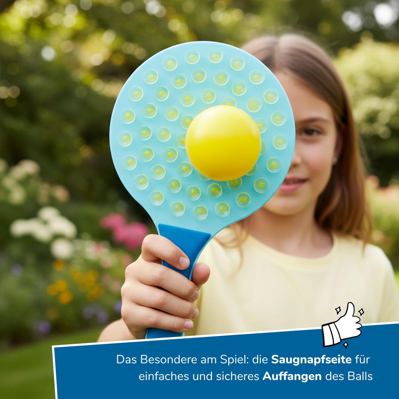2in1 Beachball-Set, Beachtennis mit Saugnapf-Schlägern für Strand & Garten 3/8