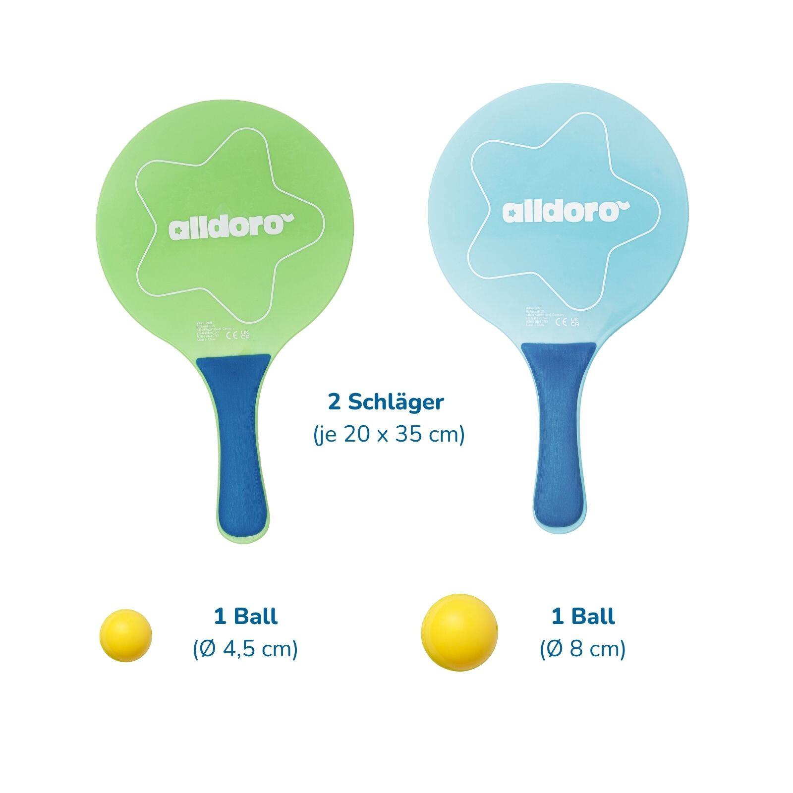 2in1 Beachball-Set, Beachtennis mit Saugnapf-Schlägern für Strand & Garten 7/8