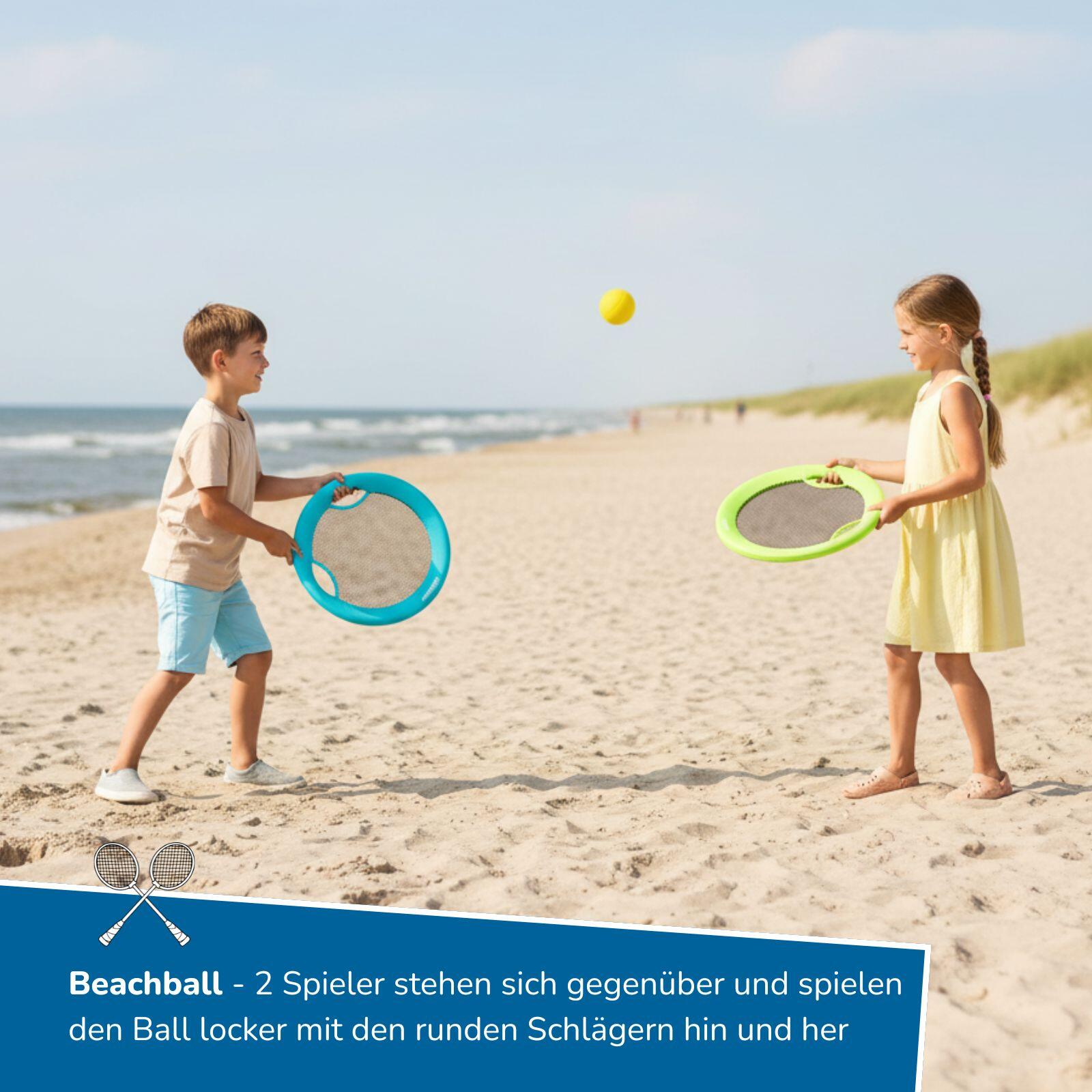 2 in 1 Beachball & XL Wurfscheibe - Strandspiel-Set für Kinder ab 5 Jahre 3/7