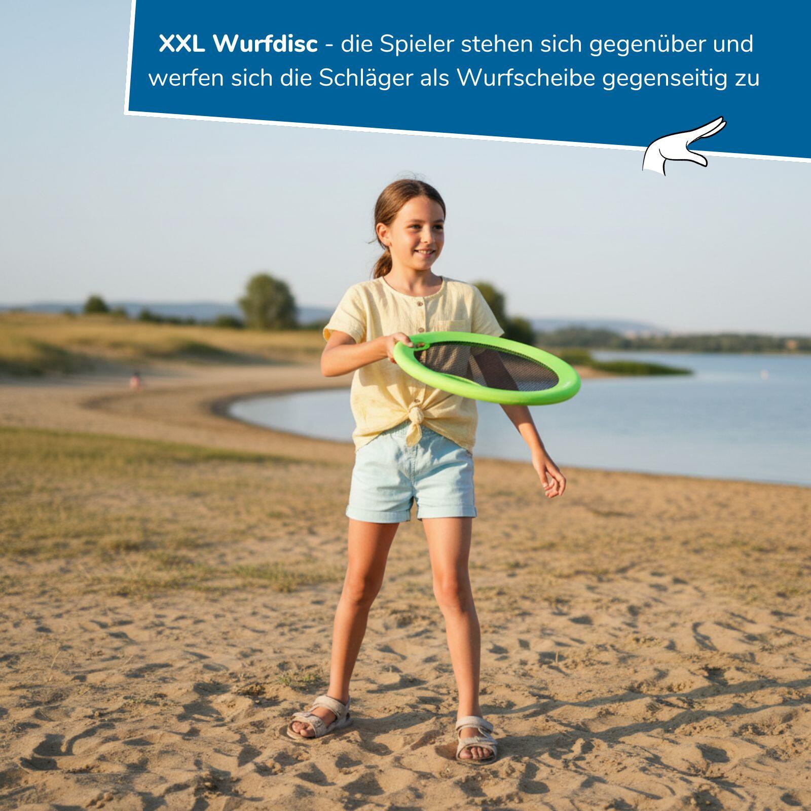 2 in 1 Beachball & XL Wurfscheibe - Strandspiel-Set für Kinder ab 5 Jahre 4/7