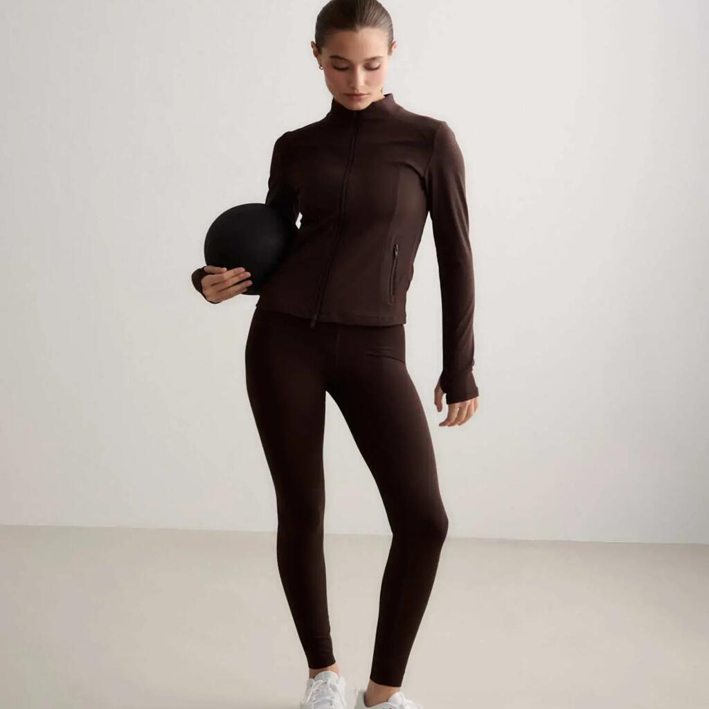 Women's Tights High-Waisted Squat Proof Moisture-Wicking Sense Chocolate