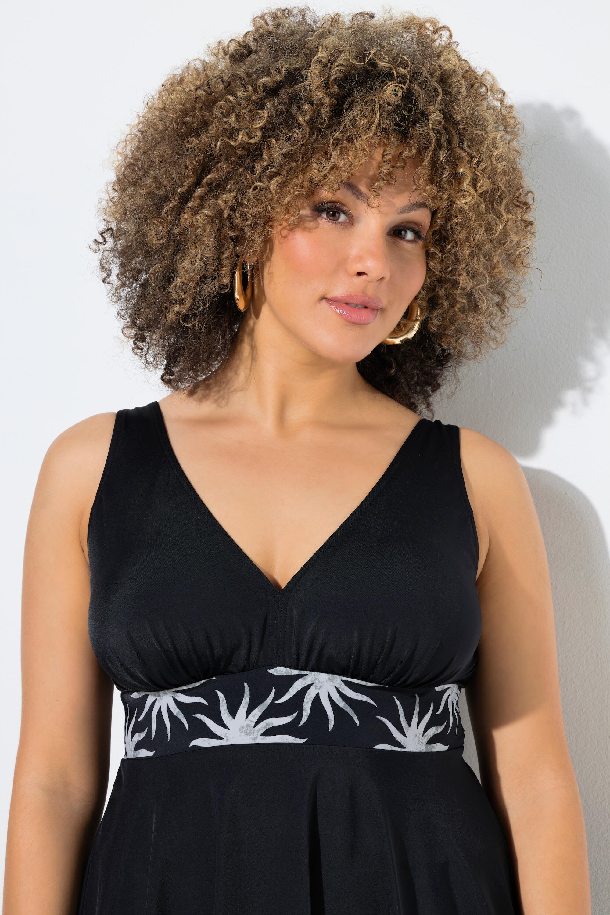 Femme Robe de bain avec bonnets souples matière recyclée et motif soleils 3/7