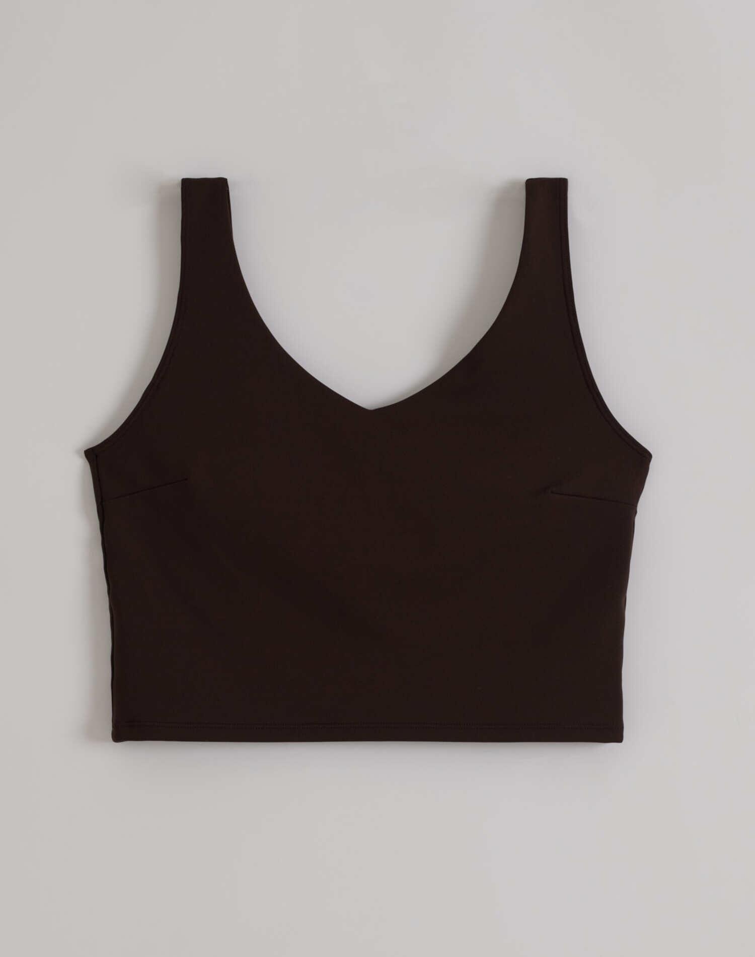 Femme Soutien-gorge de sport à col en V Bralette Chocolat 4/4