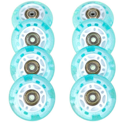 8x LED-lichtgevende wieltjes + lagers voor Zoya PU-rollers